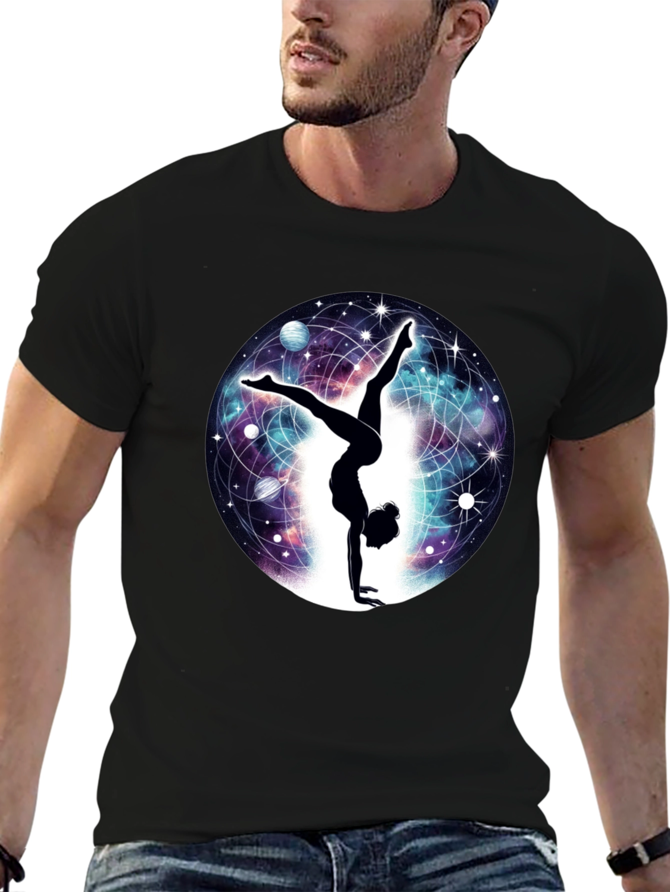 Cosmic Handstand T-Shirt - Yoga & Space
