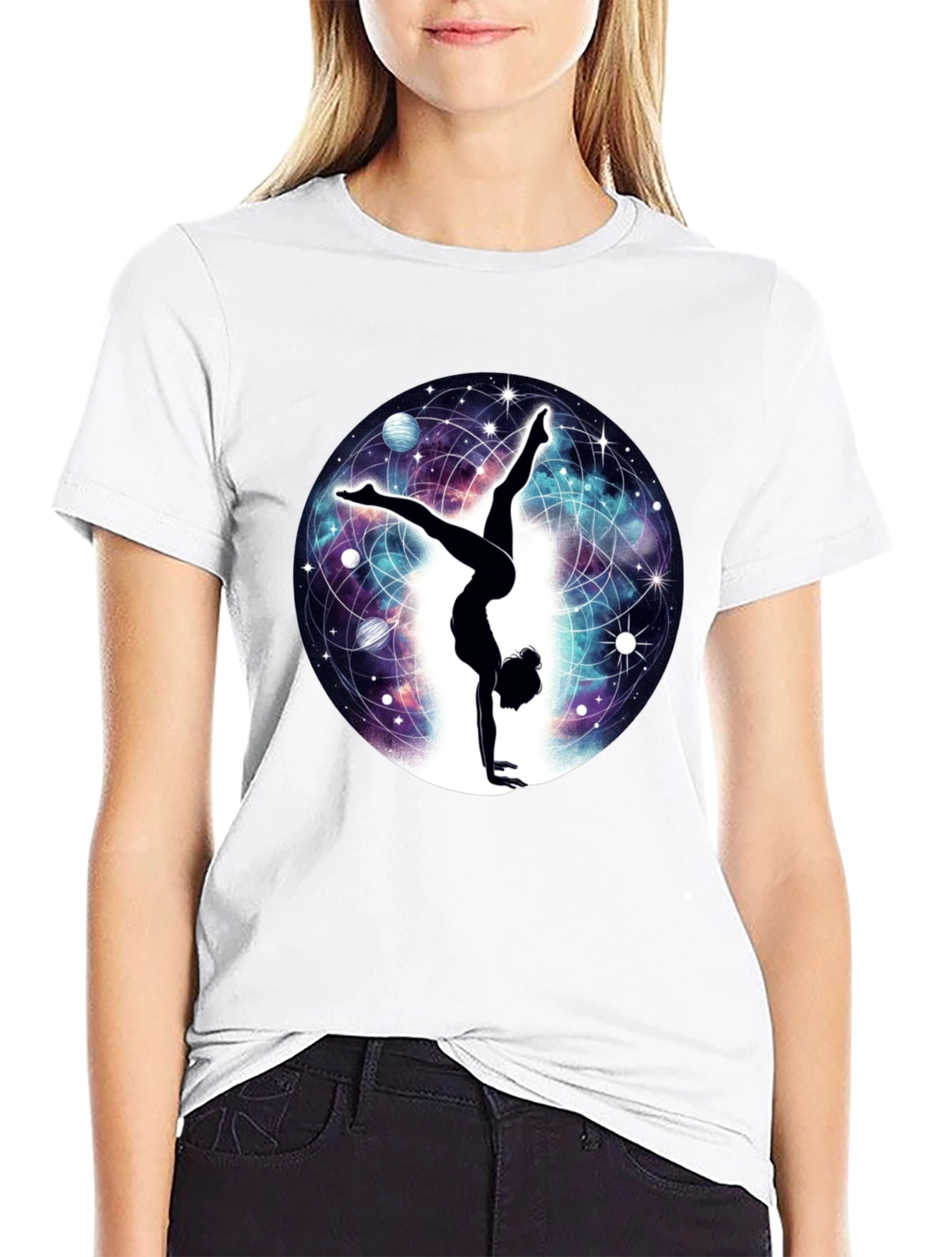 Cosmic Handstand T-Shirt - Yoga & Space