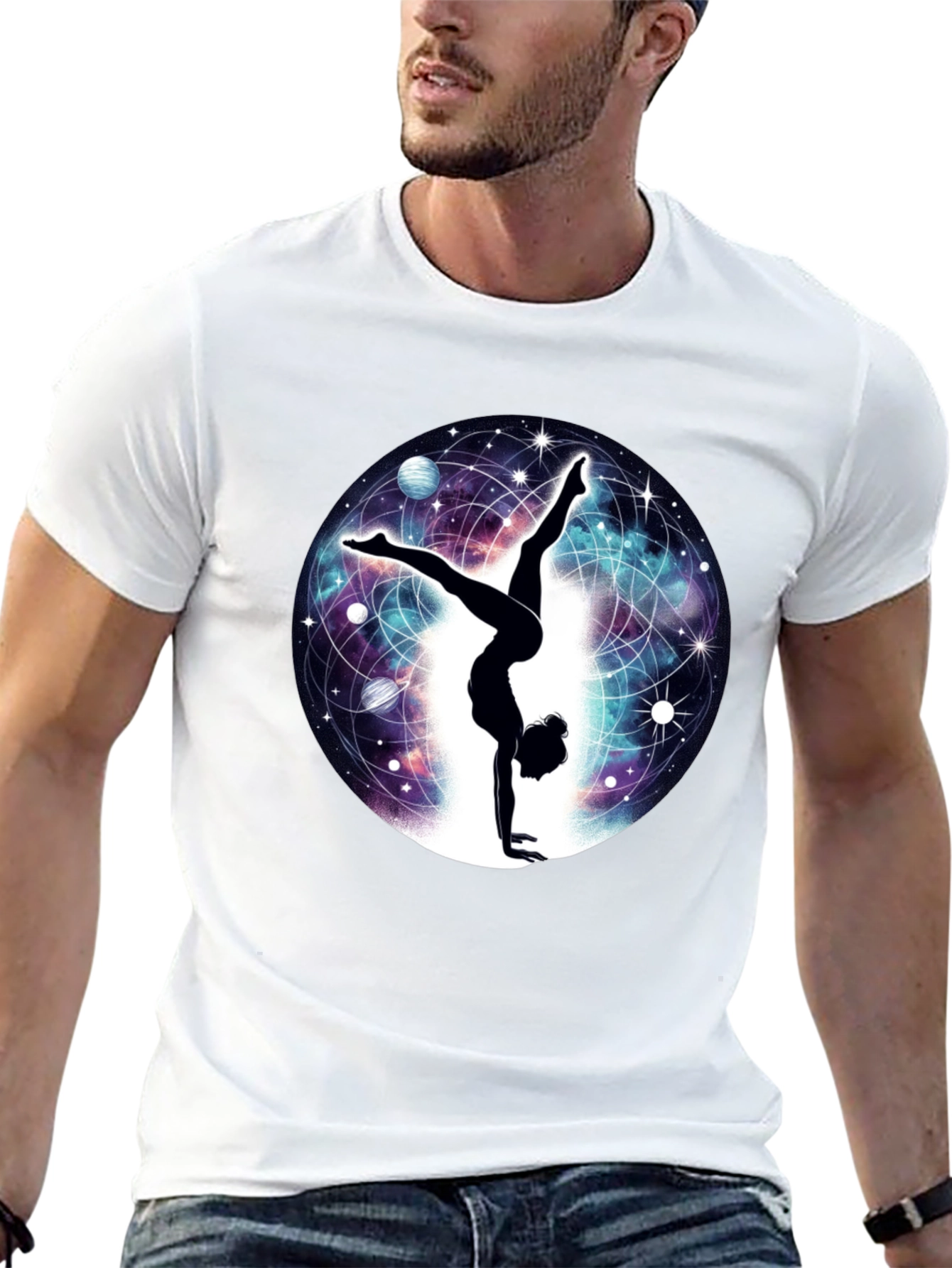 Cosmic Handstand T-Shirt - Yoga & Space