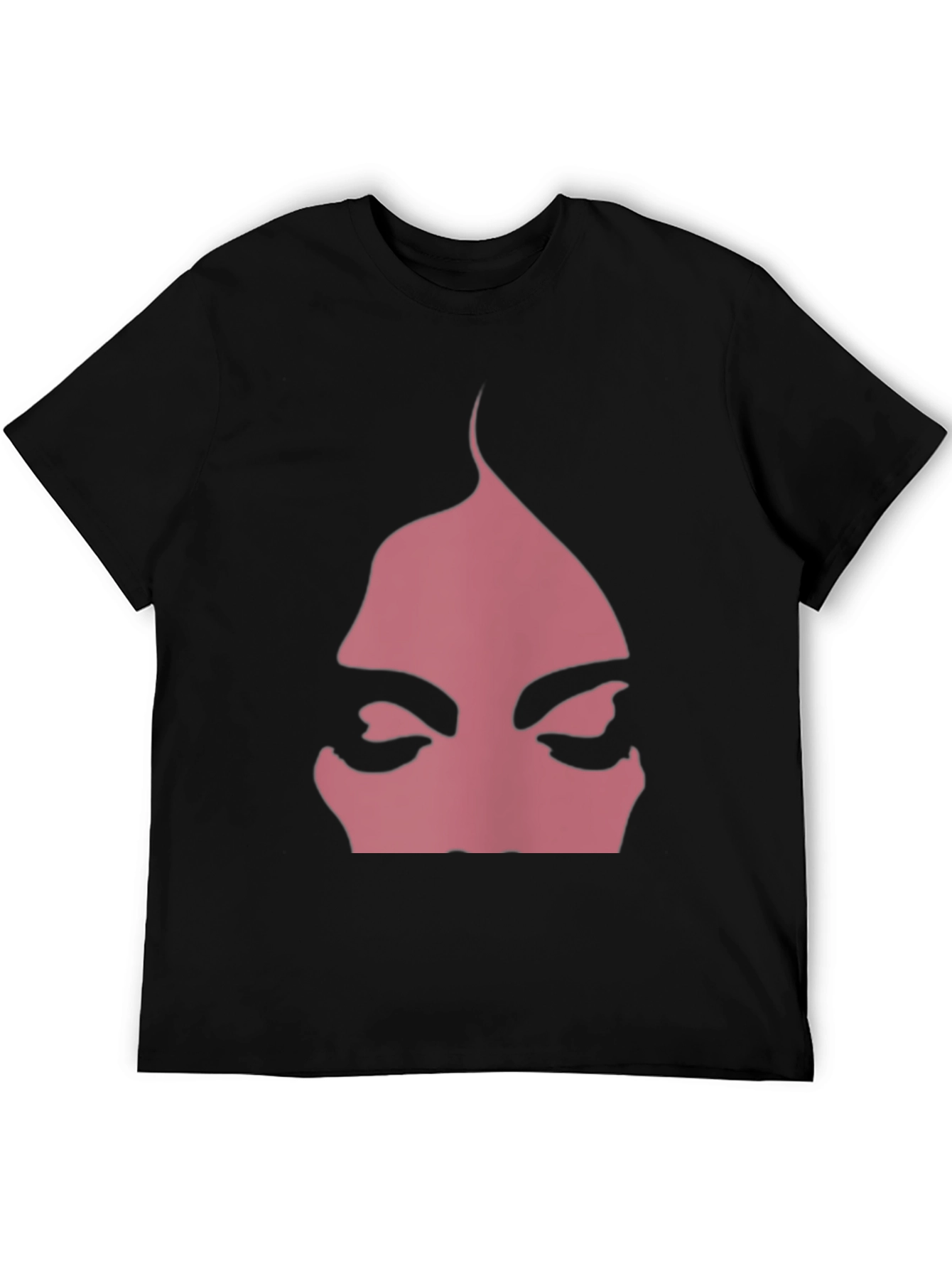 Pink Face Graphic Black T-Shirt