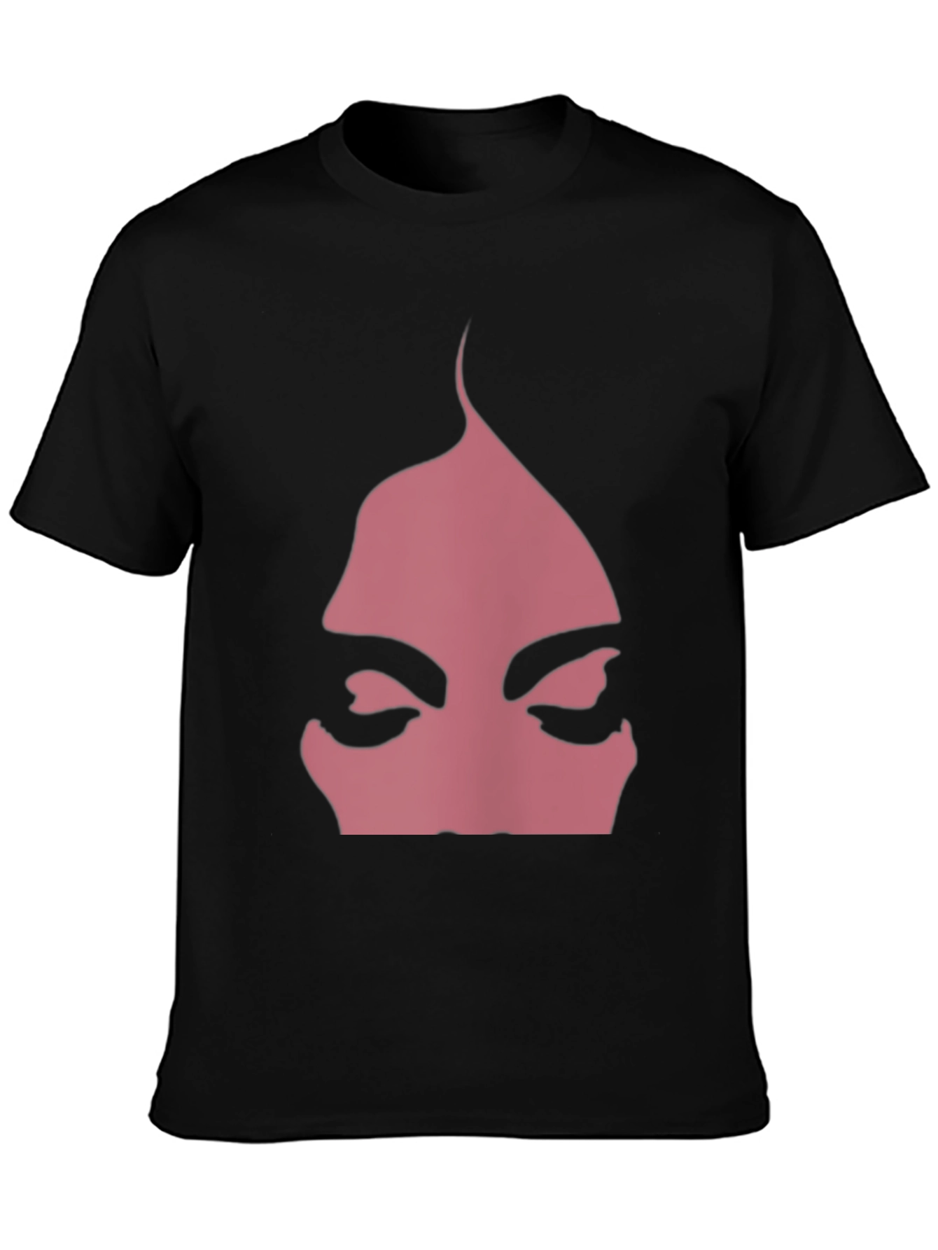 Pink Face Graphic Black T-Shirt