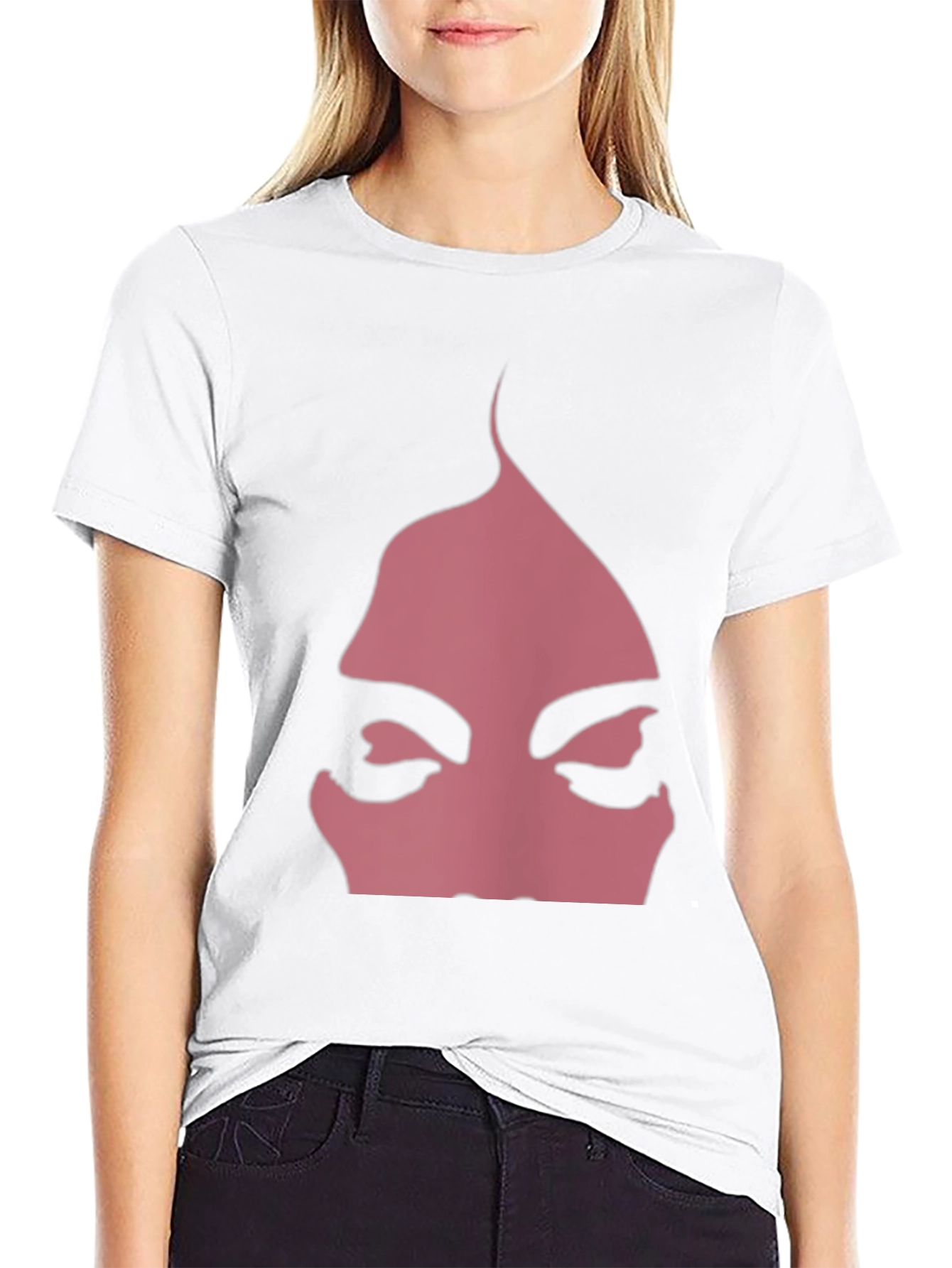 Pink Face Graphic Black T-Shirt
