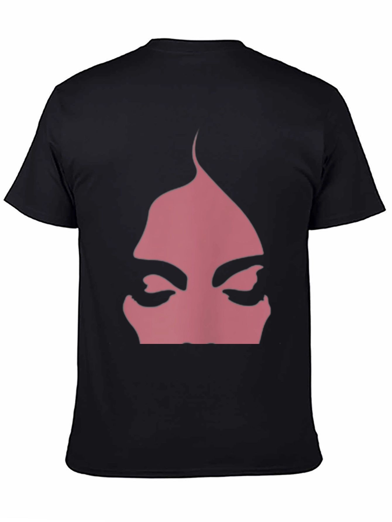 Pink Face Graphic Black T-Shirt