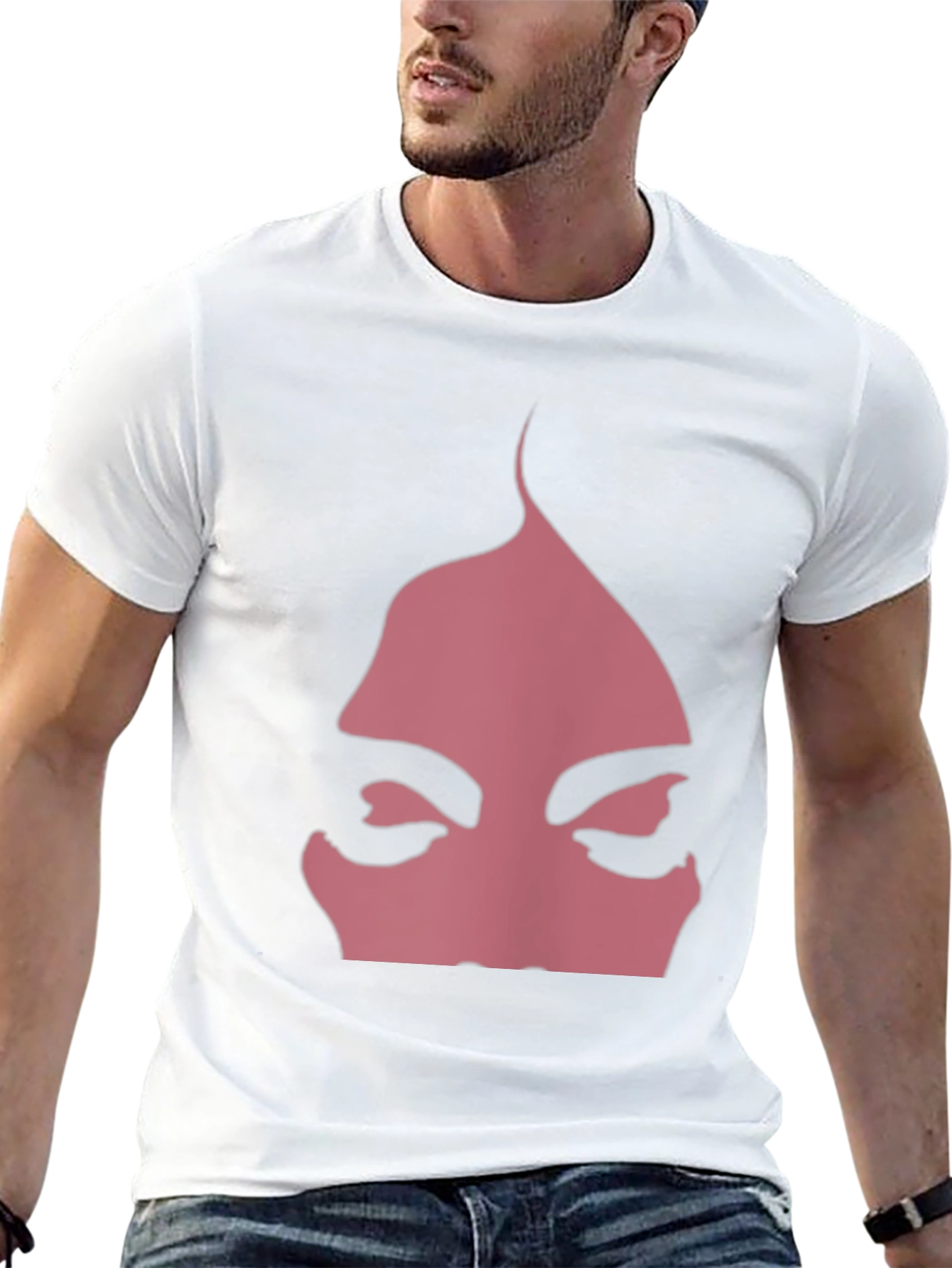 Pink Face Graphic Black T-Shirt