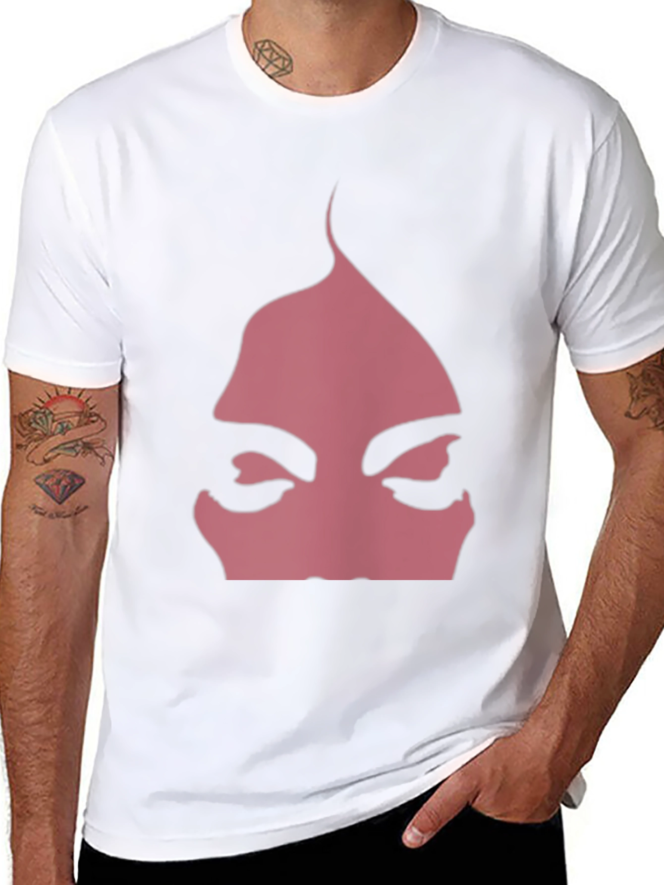 Pink Face Graphic Black T-Shirt