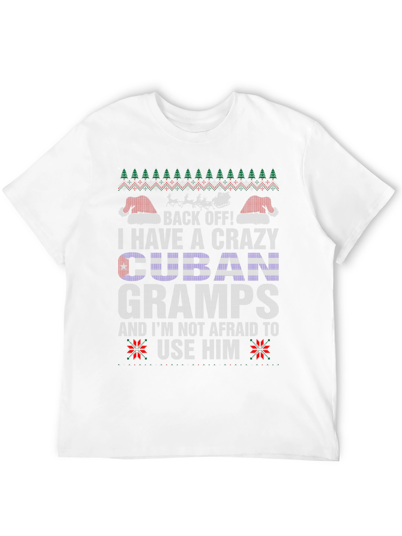 Crazy Cuban Gramps Ugly Christmas Sweater T-Shirt