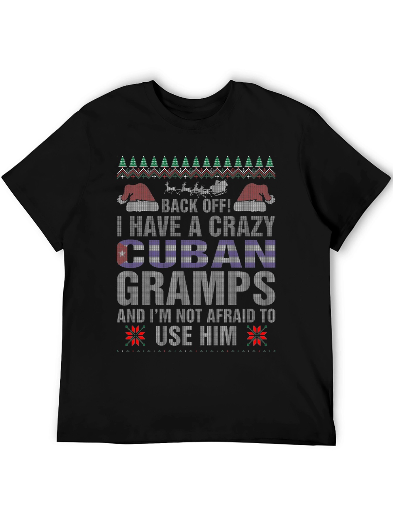 Crazy Cuban Gramps Ugly Christmas Sweater T-Shirt