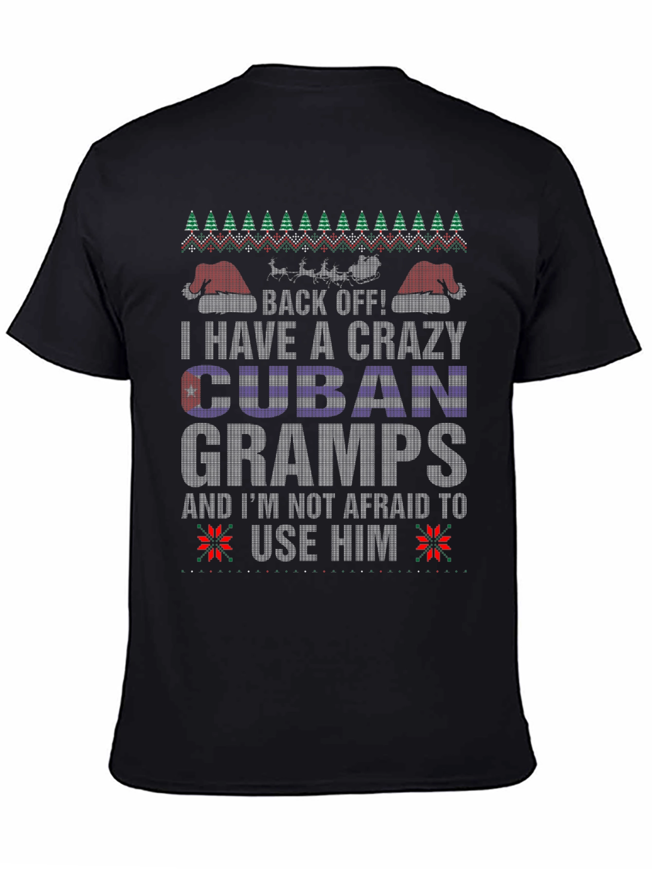 Crazy Cuban Gramps Ugly Christmas Sweater T-Shirt