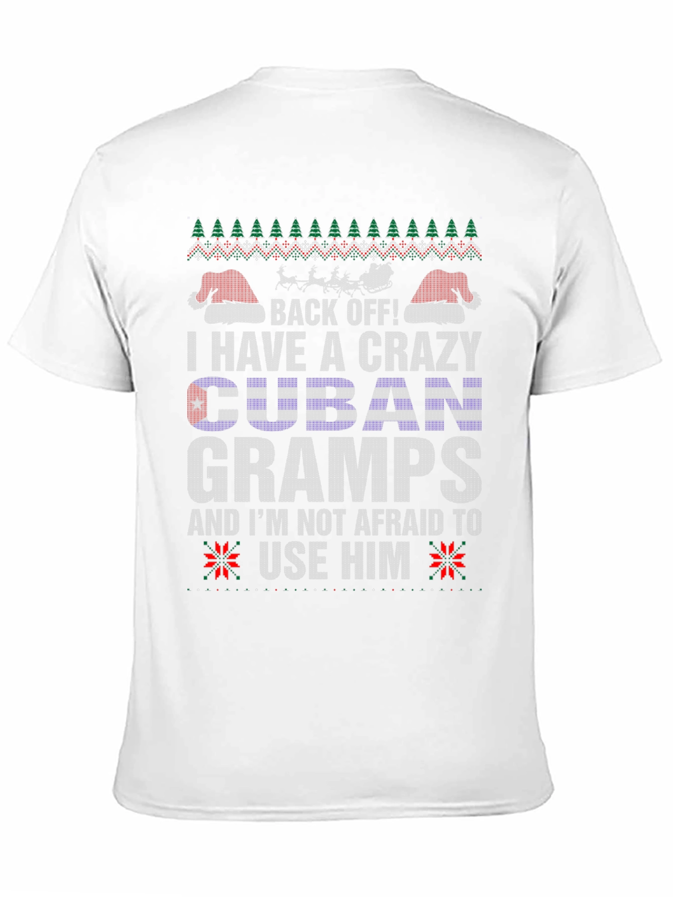 Crazy Cuban Gramps Ugly Christmas Sweater T-Shirt