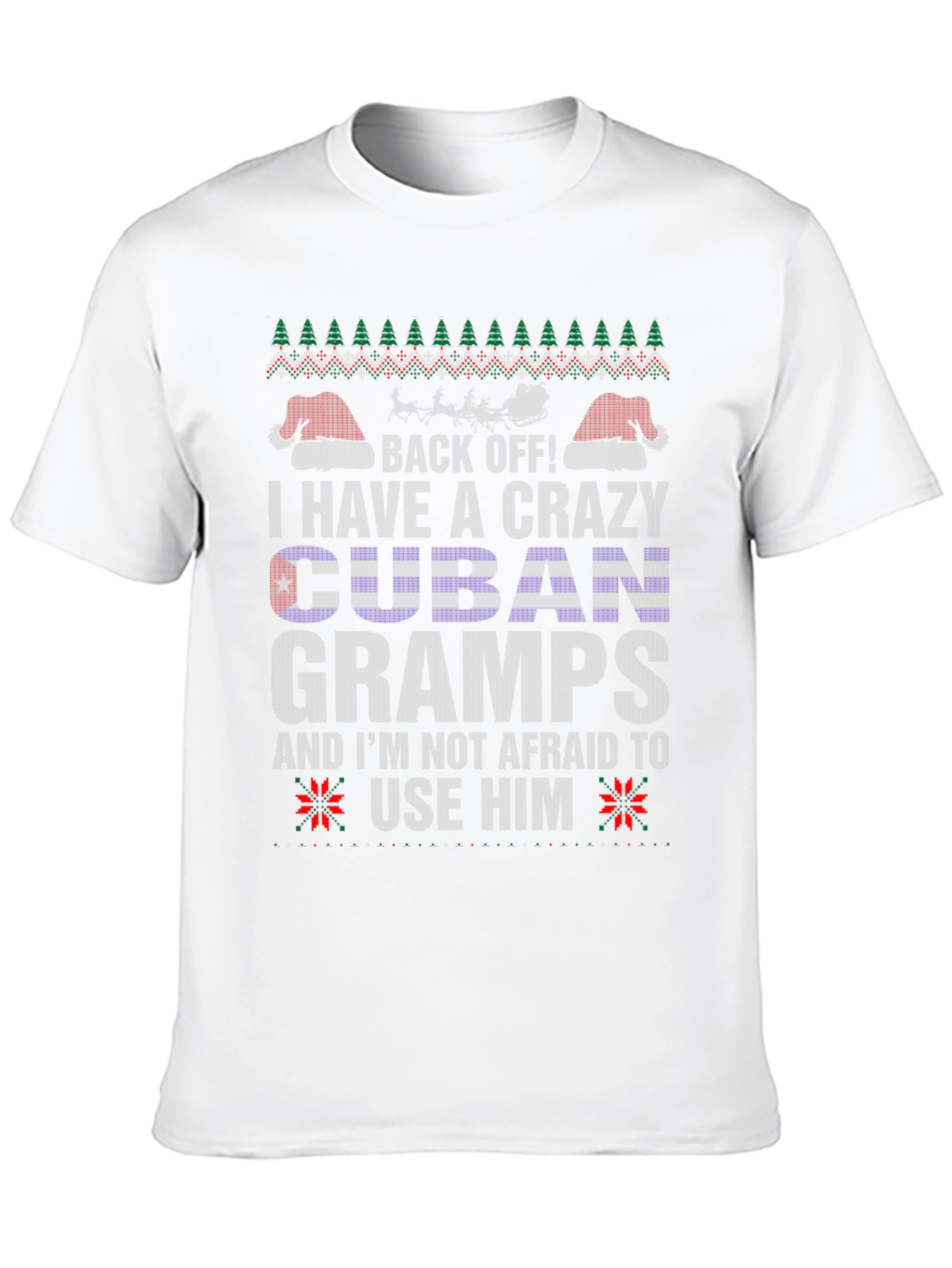 Crazy Cuban Gramps Ugly Christmas Sweater T-Shirt
