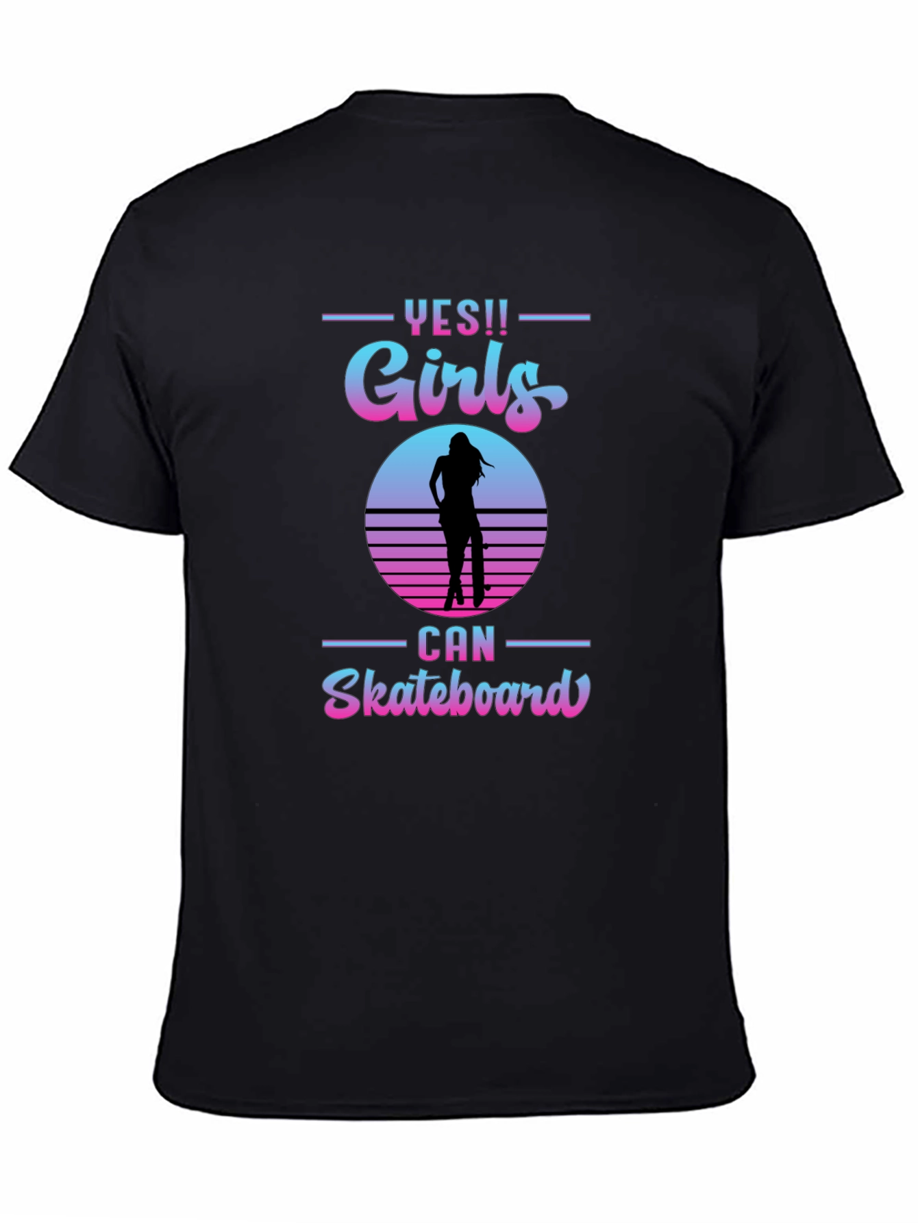 Yes Girls Can Skateboard Graphic T-Shirt