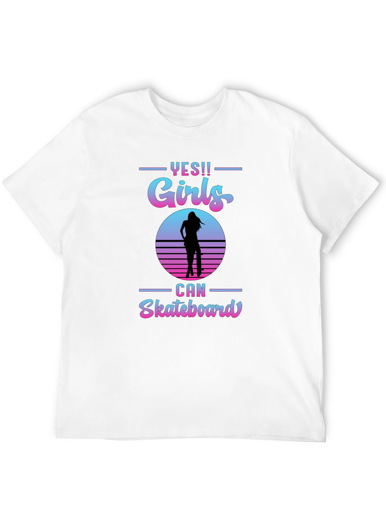 Yes Girls Can Skateboard Graphic T-Shirt