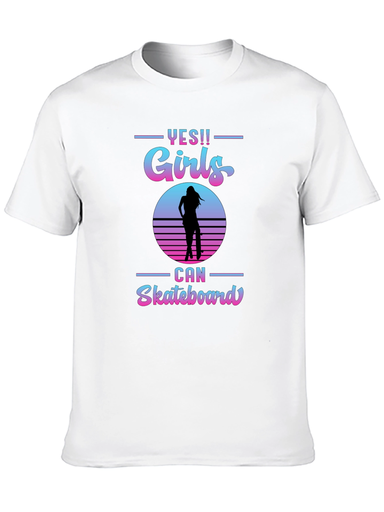 Yes Girls Can Skateboard Graphic T-Shirt