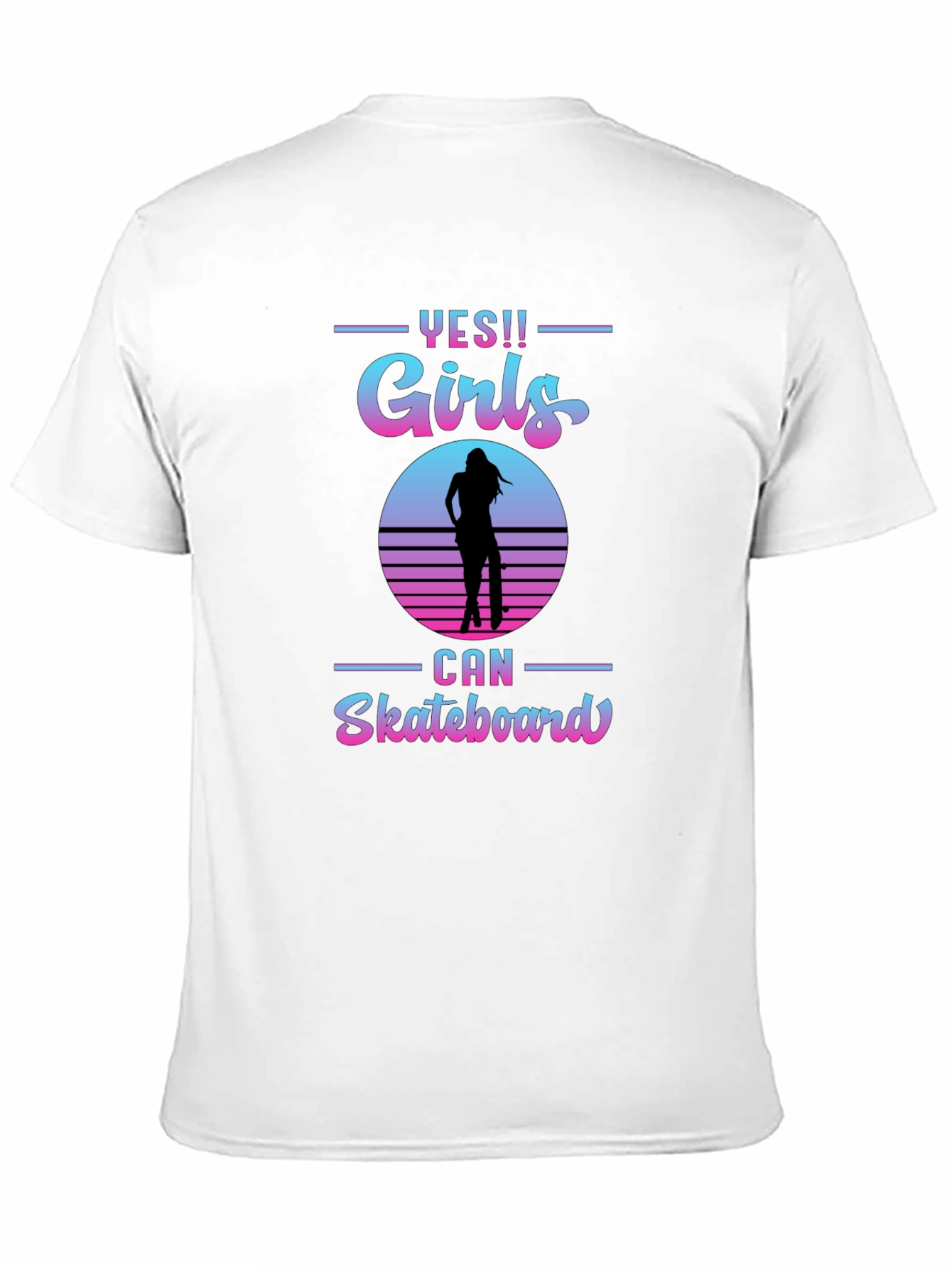 Yes Girls Can Skateboard Graphic T-Shirt