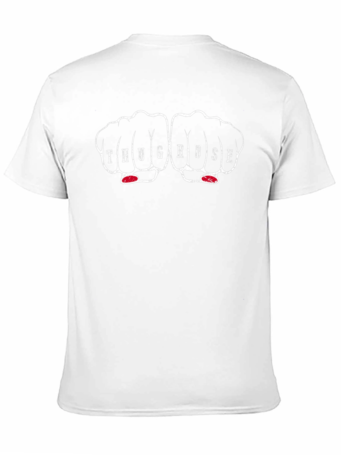 Thug Rose Fist Tattoo Graphic Black T-Shirt