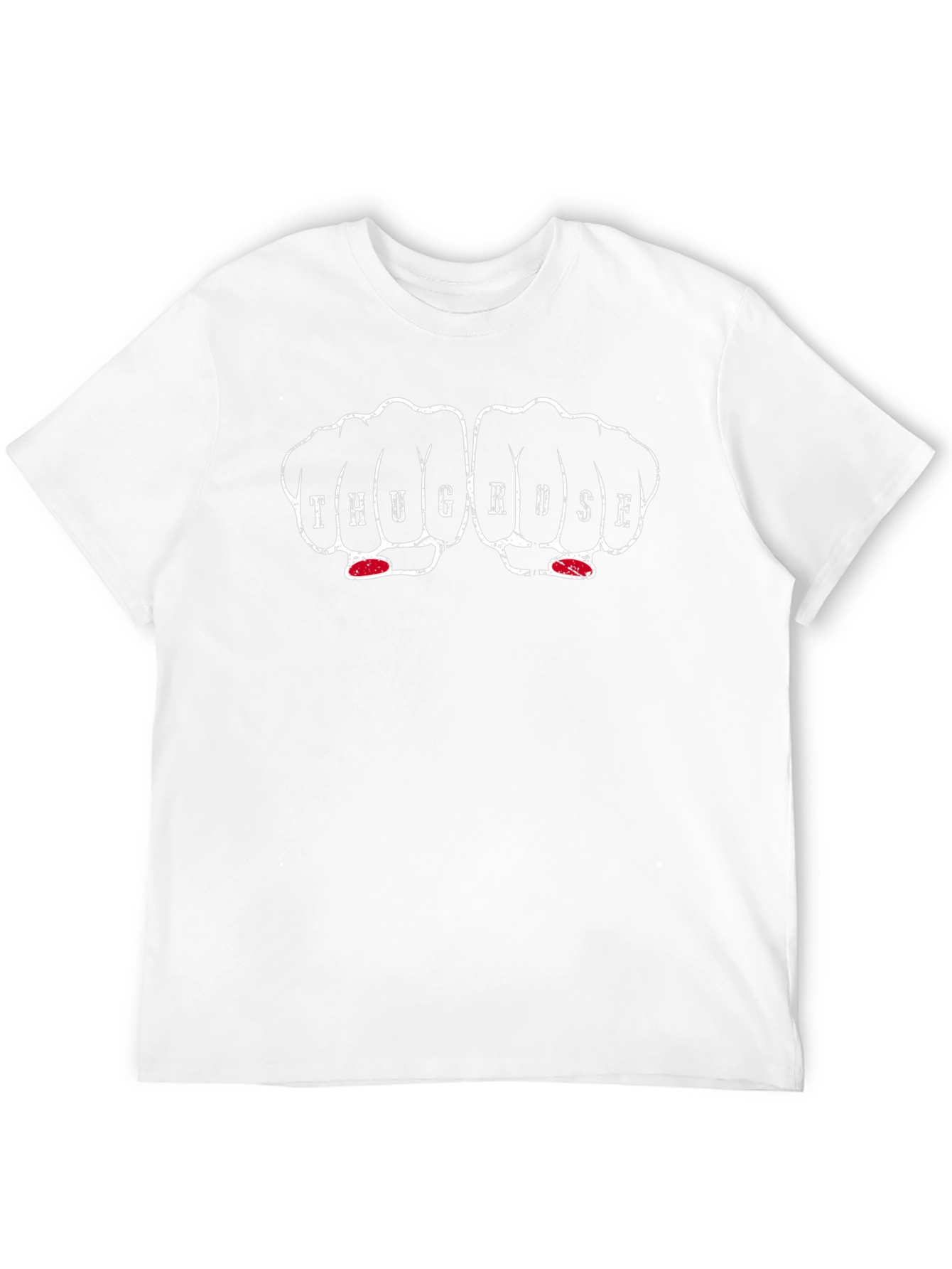 Thug Rose Fist Tattoo Graphic Black T-Shirt