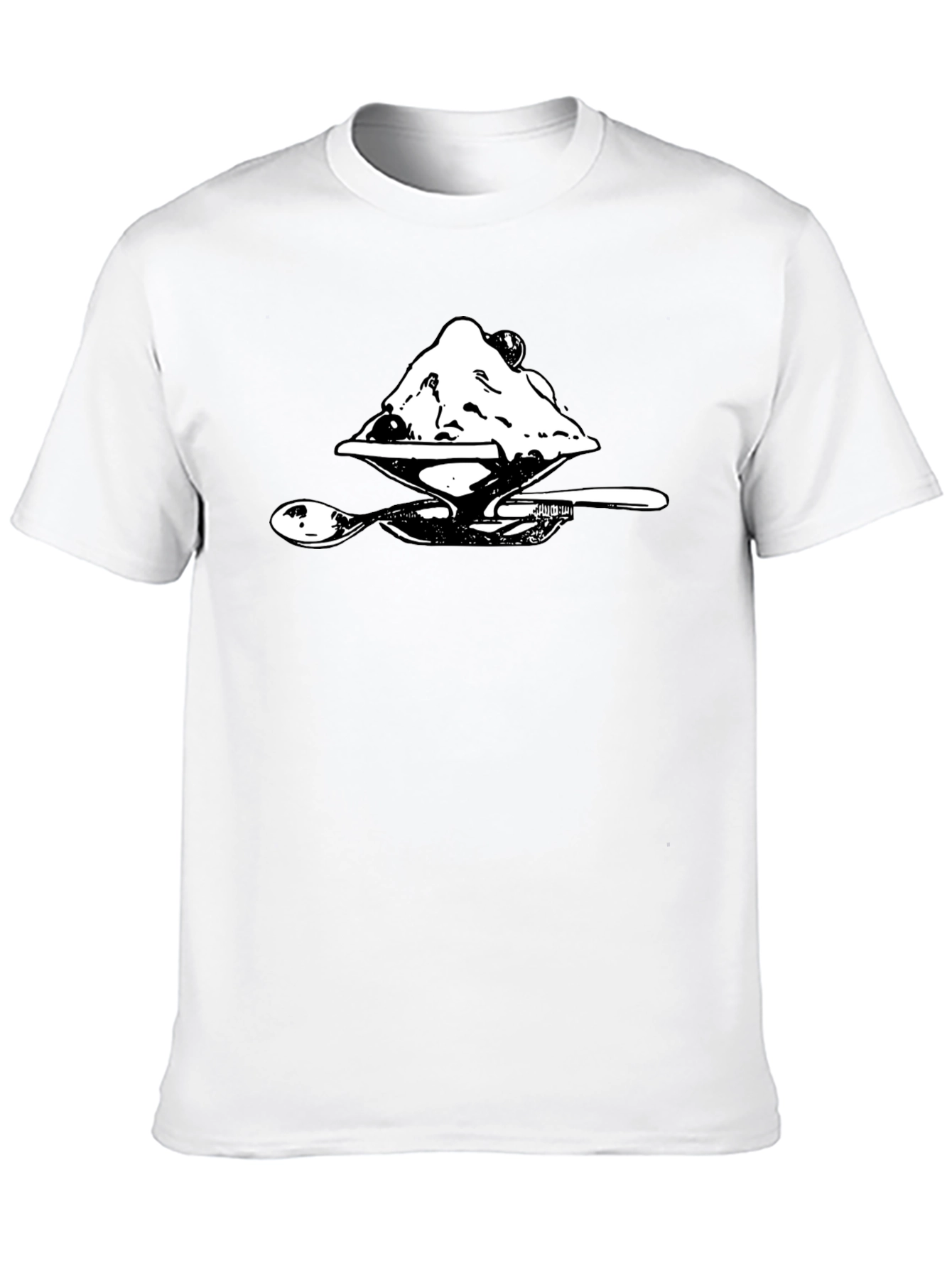 Ice Cream Dessert Graphic Tee - Soft Black Cotton