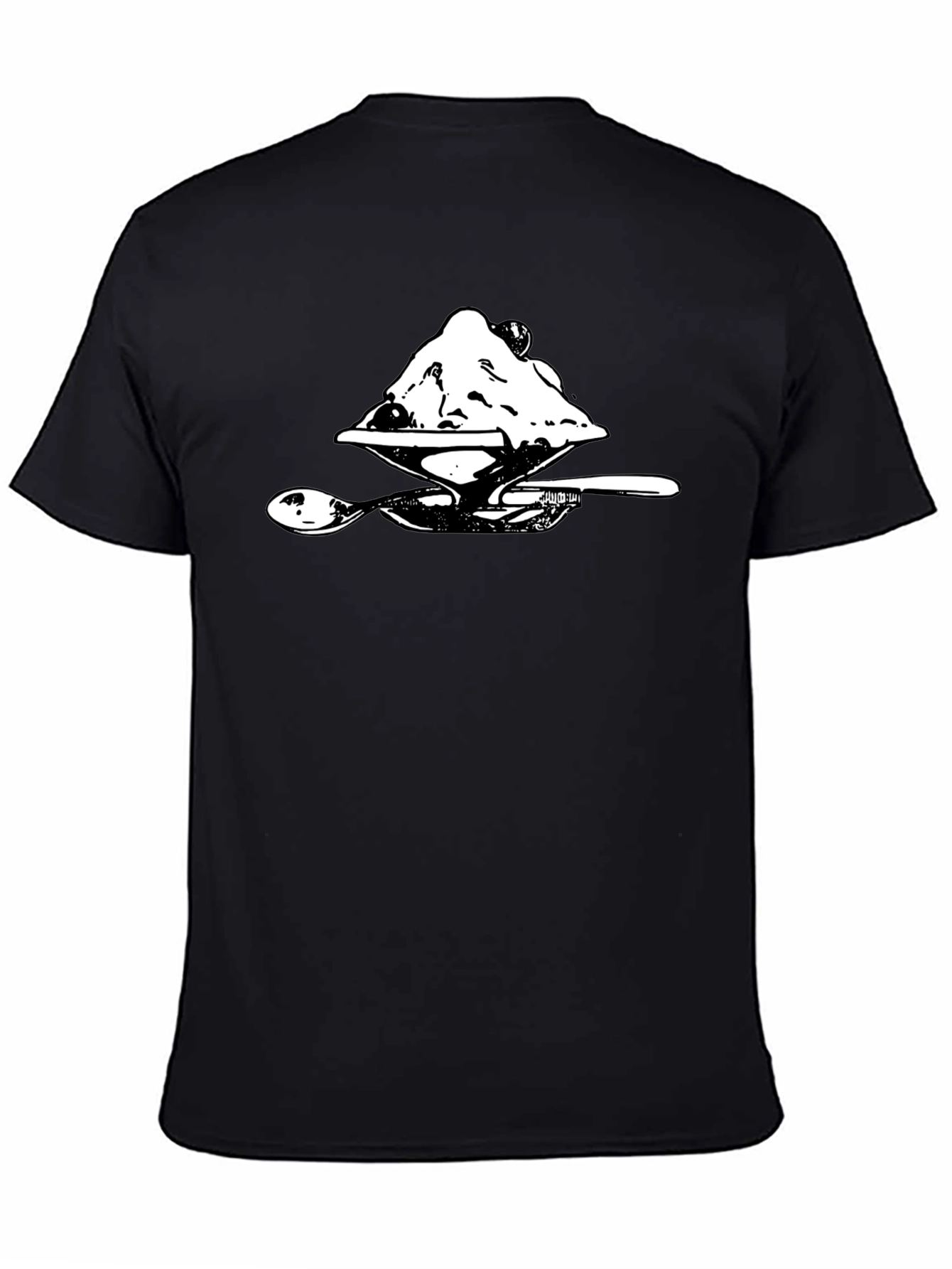 Ice Cream Dessert Graphic Tee - Soft Black Cotton