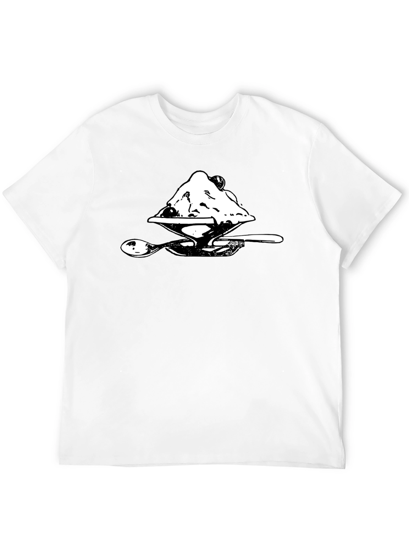 Ice Cream Dessert Graphic Tee - Soft Black Cotton