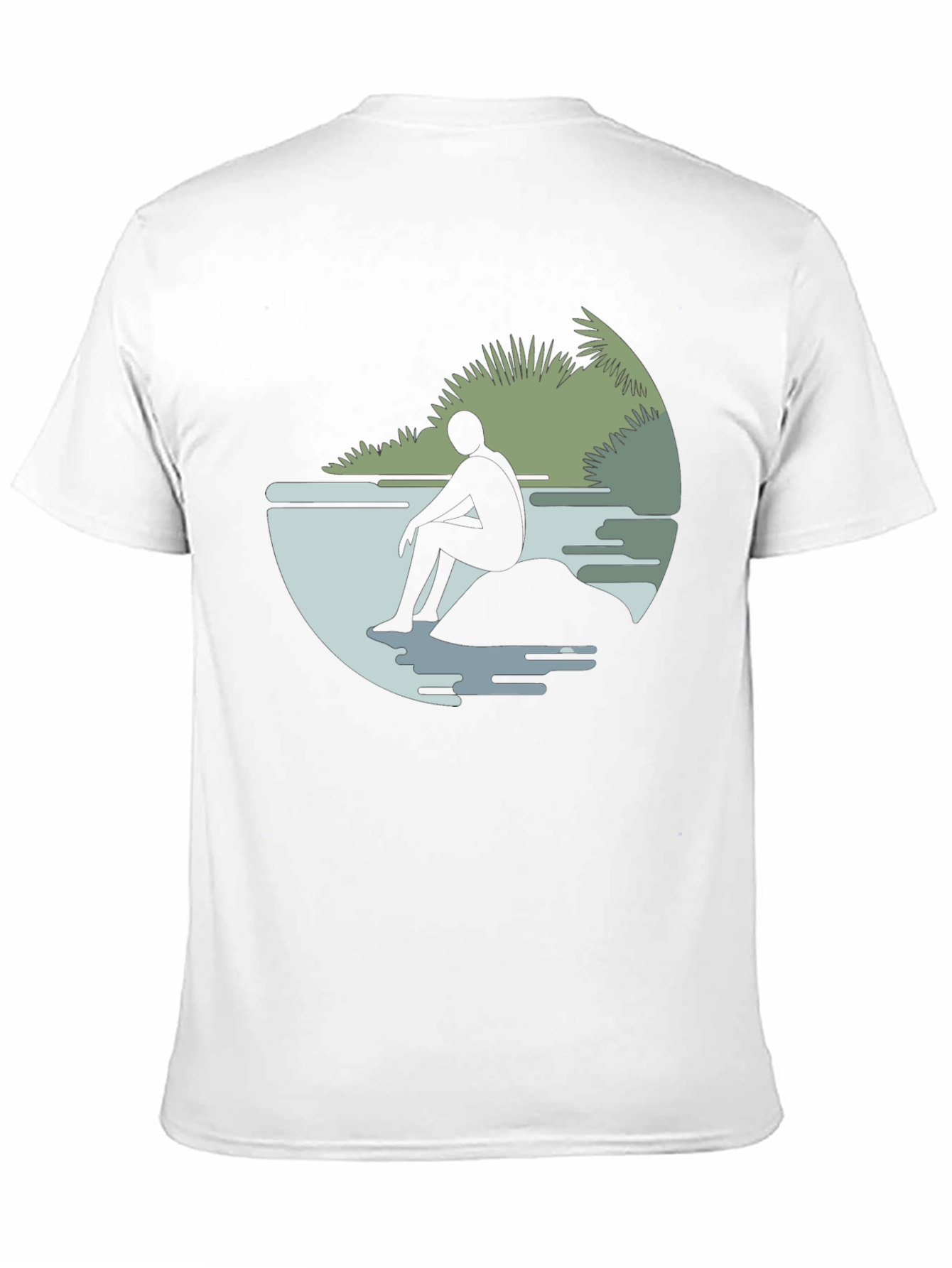 Contemplative Silhouette Graphic Tee - Black