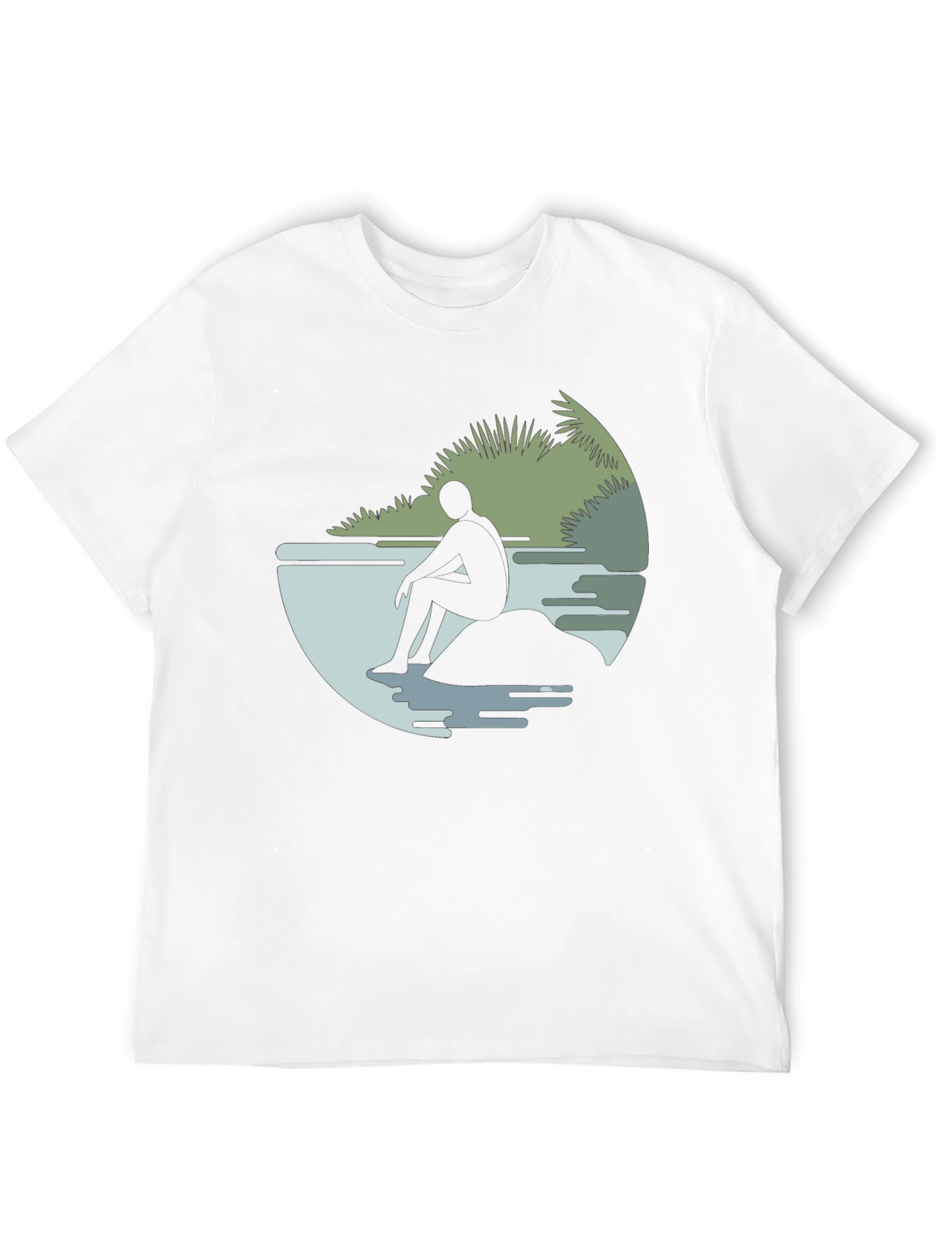 Contemplative Silhouette Graphic Tee - Black