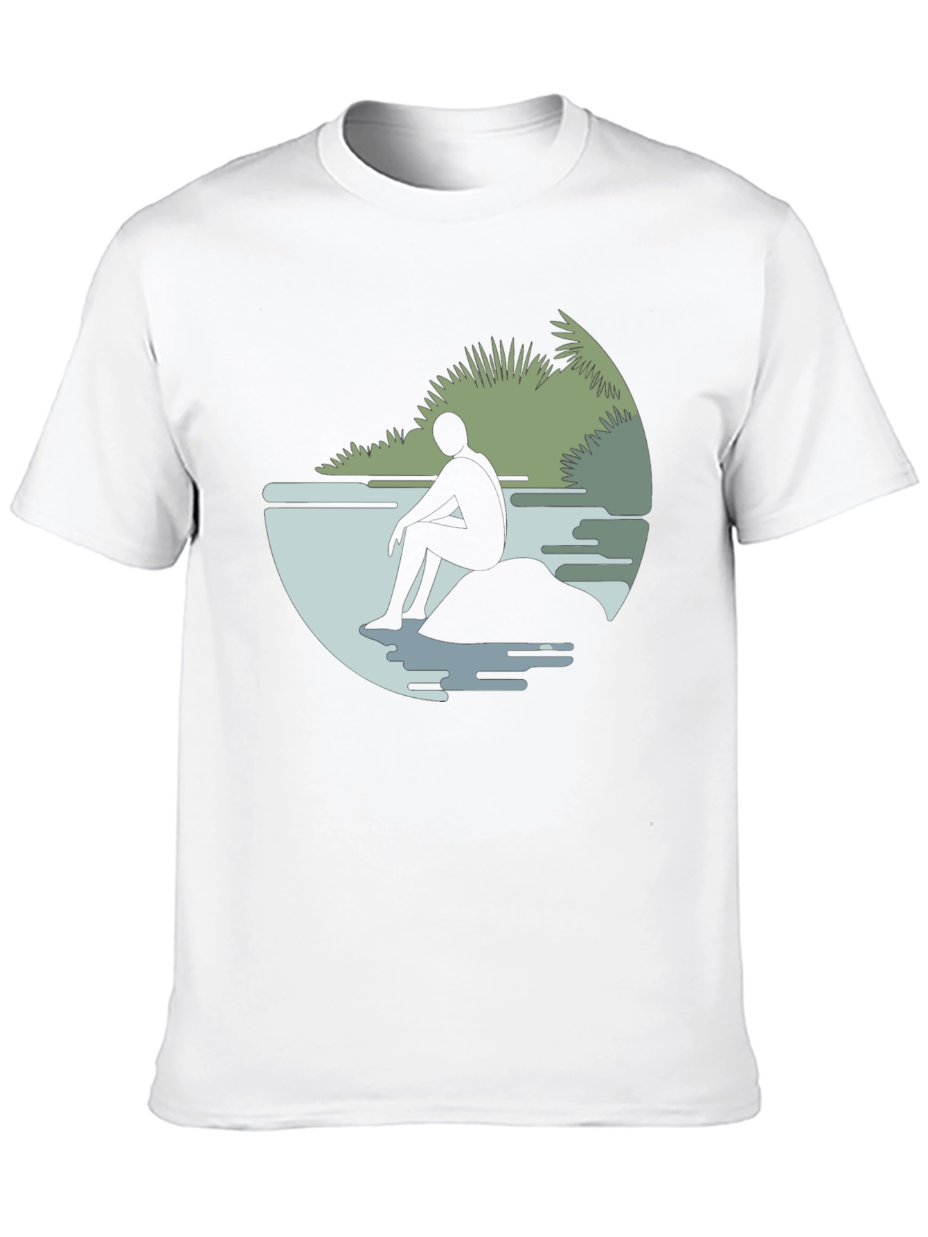 Contemplative Silhouette Graphic Tee - Black
