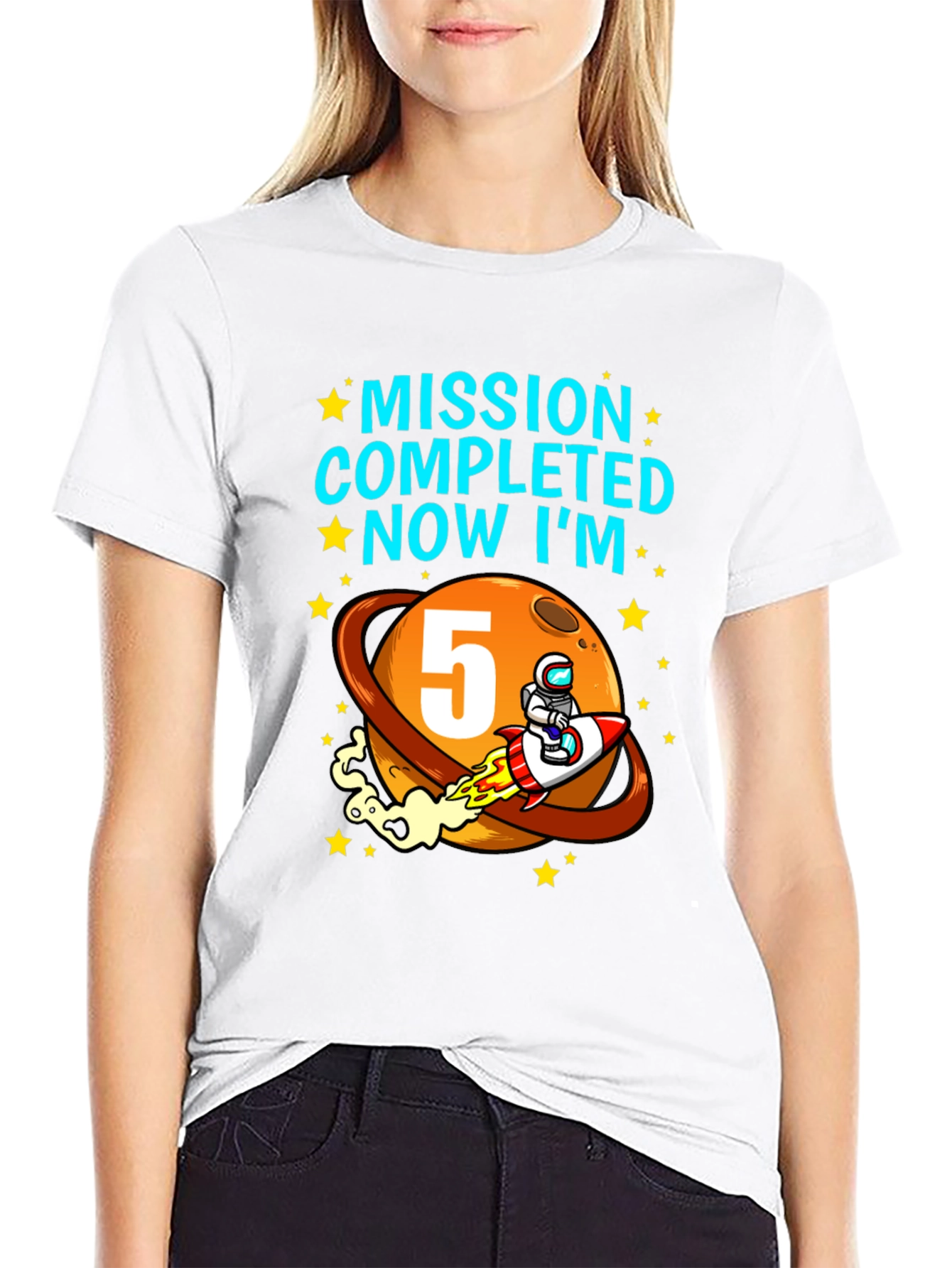 Mission Complete 5th Birthday Space T-Shirt