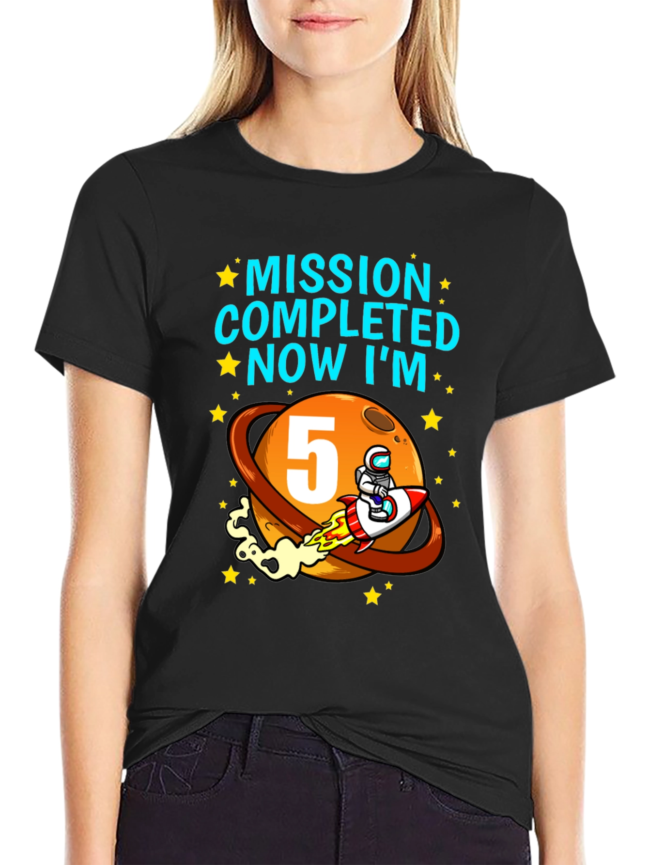 Mission Complete 5th Birthday Space T-Shirt