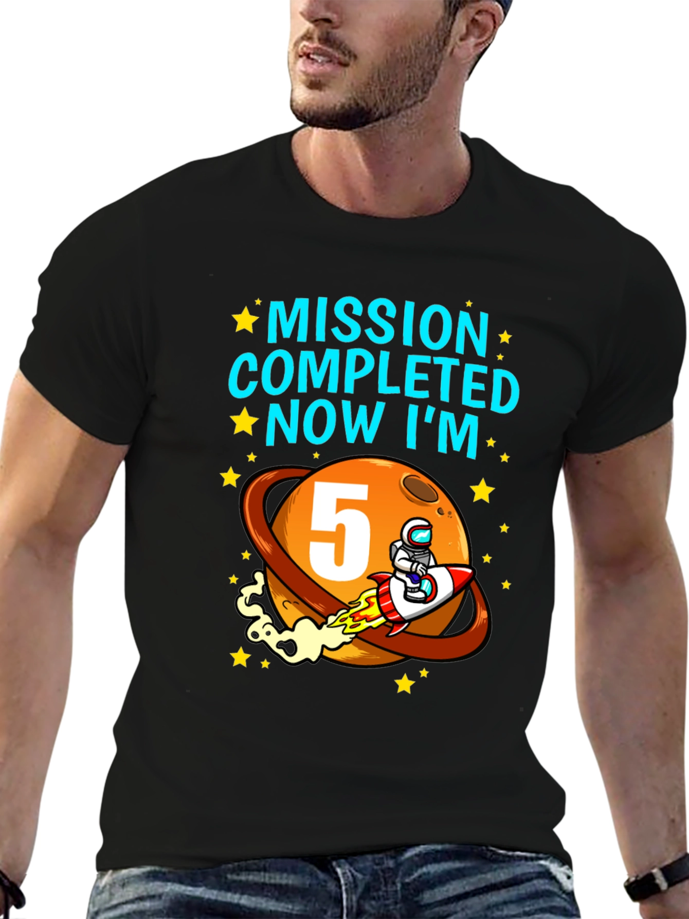 Mission Complete 5th Birthday Space T-Shirt