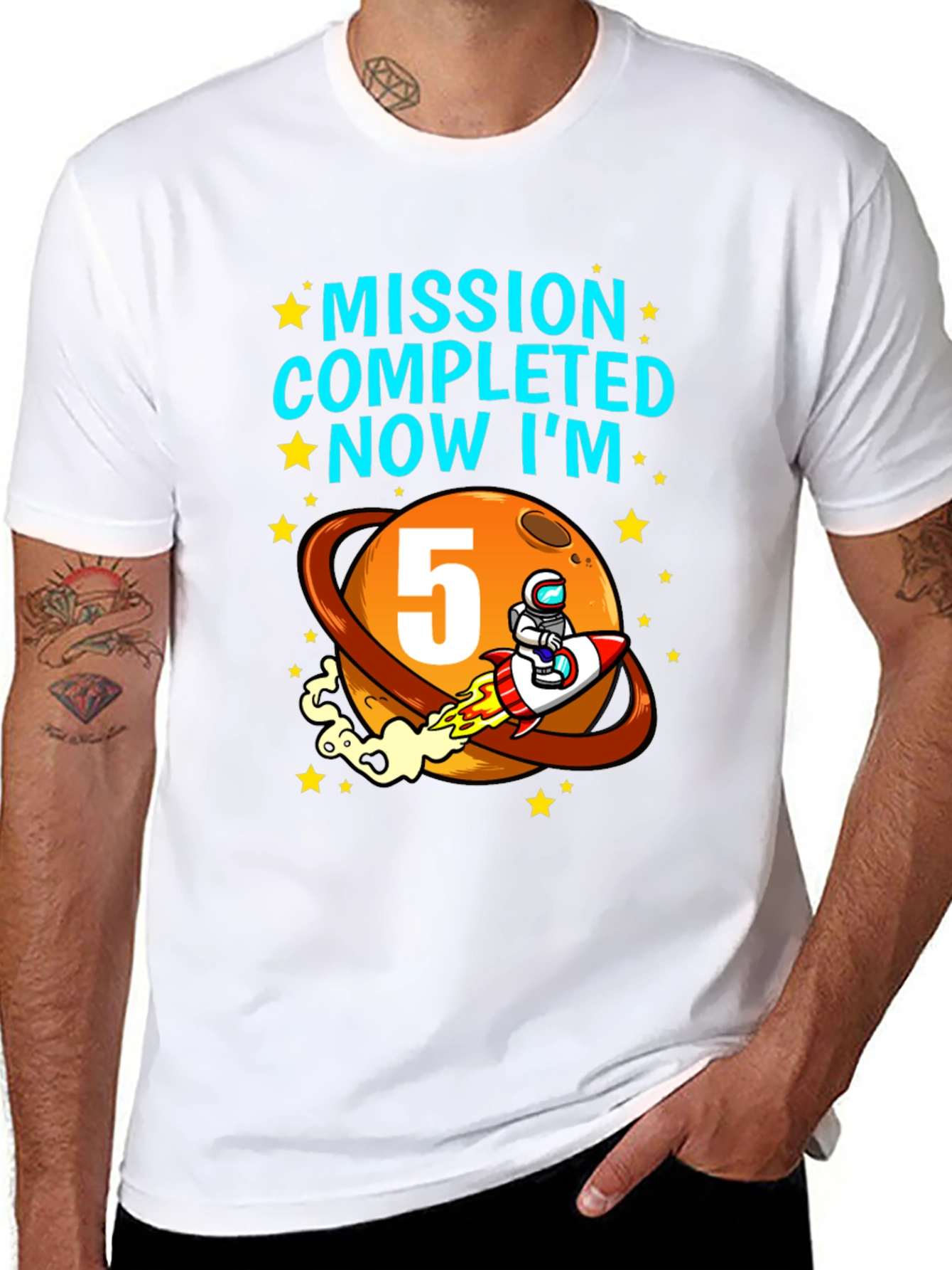 Mission Complete 5th Birthday Space T-Shirt