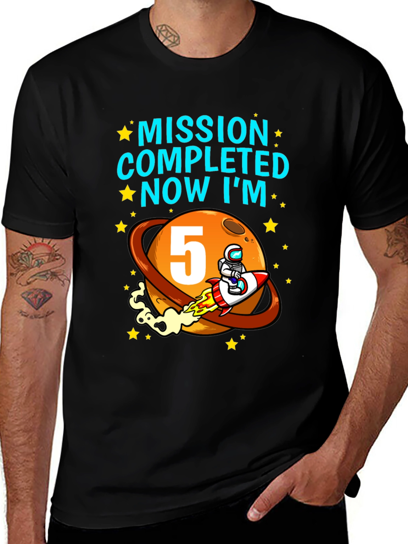 Mission Complete 5th Birthday Space T-Shirt