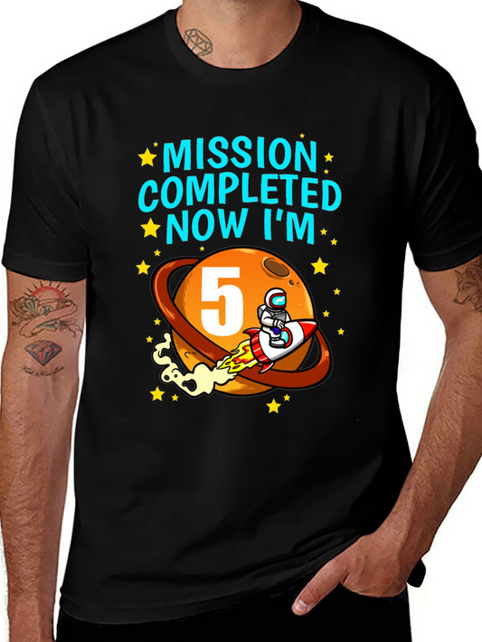 Mission Complete 5th Birthday Space T-Shirt