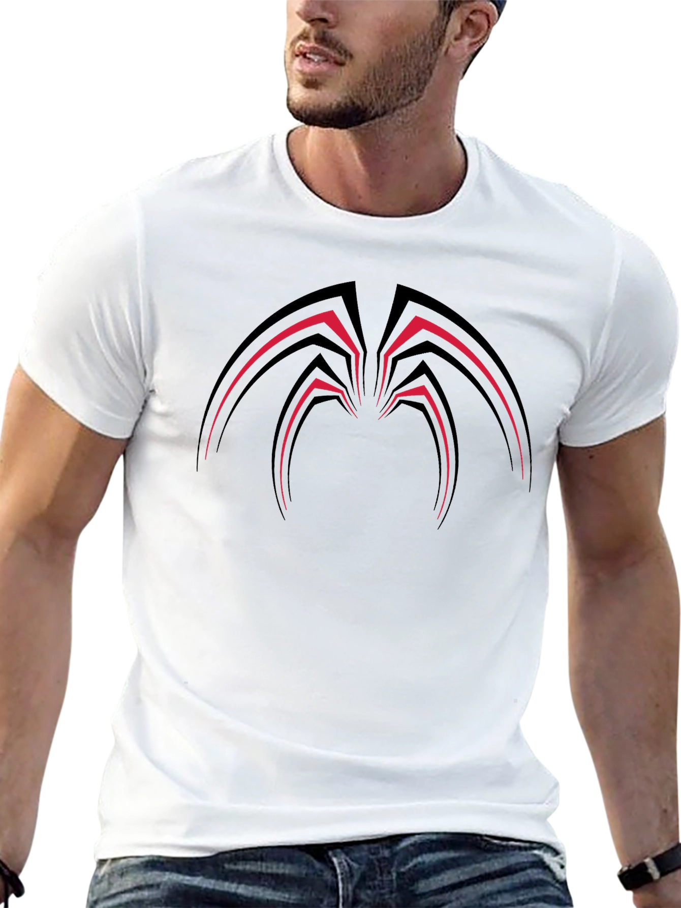 Graphic Tee: Modern Black T-Shirt with Spider Design