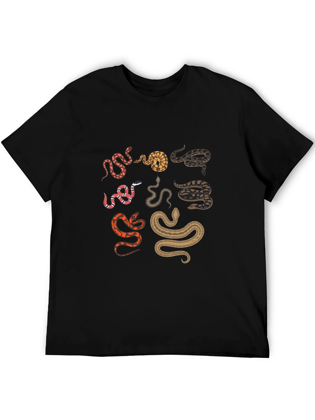 Snake Print Black T-Shirt