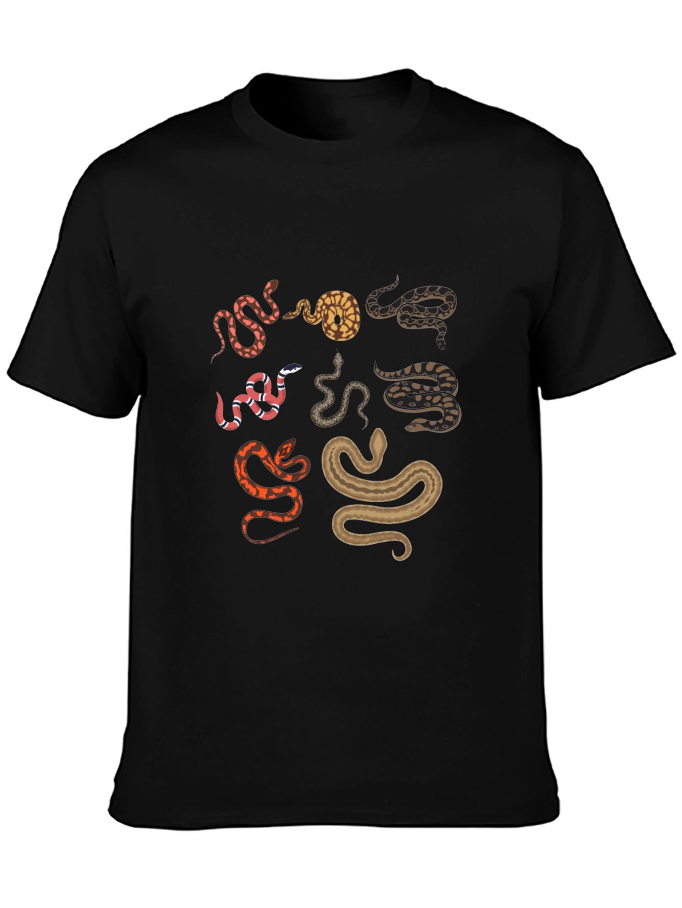 Snake Print Black T-Shirt
