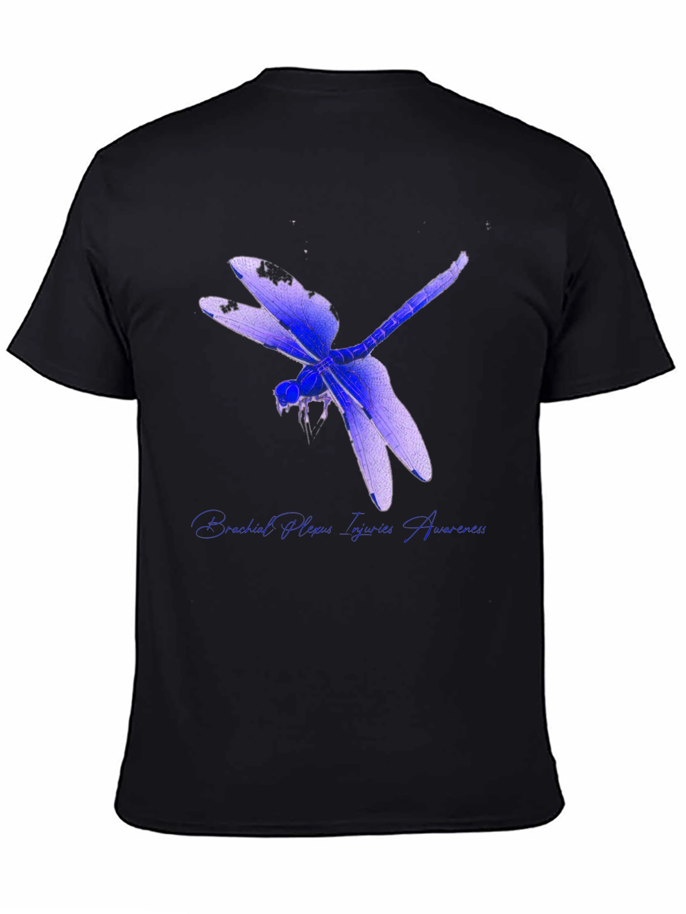 Black T-Shirt with Dragonfly Mental Health Awareness Design