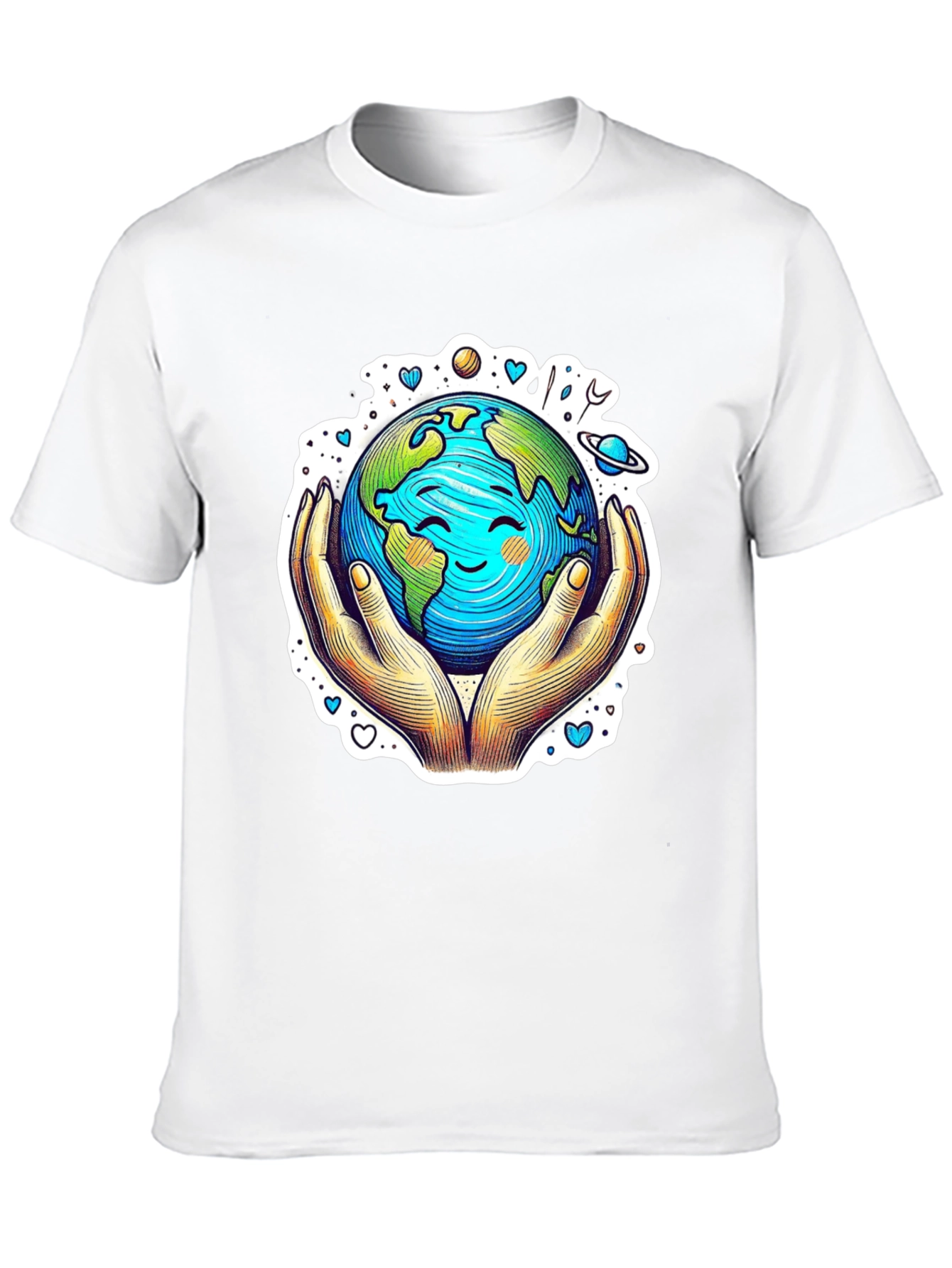 Earth in Hands Graphic Tee - Protect Our Planet