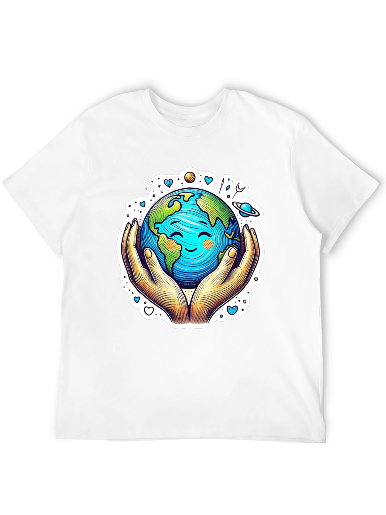 Earth in Hands Graphic Tee - Protect Our Planet