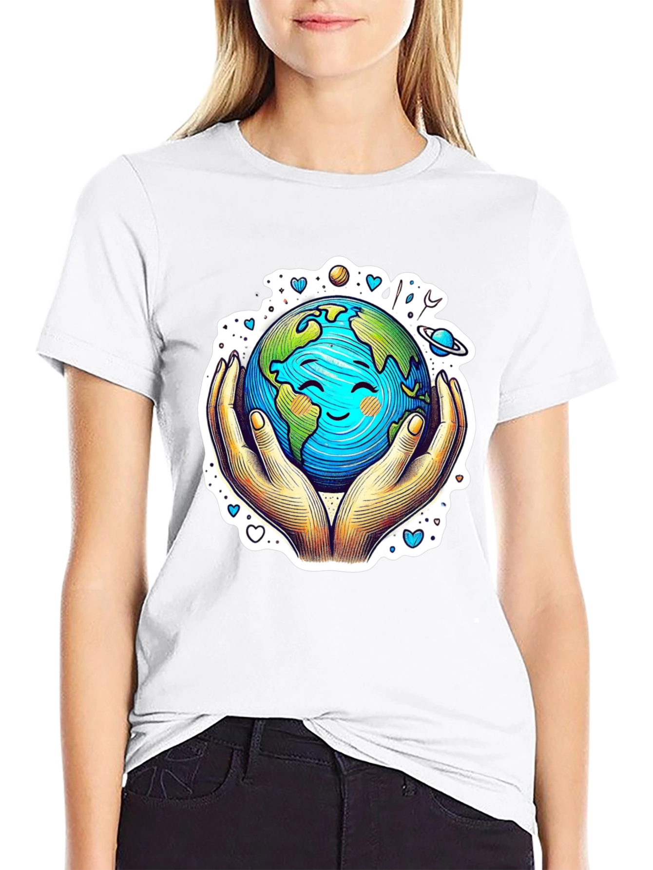 Earth in Hands Graphic Tee - Protect Our Planet