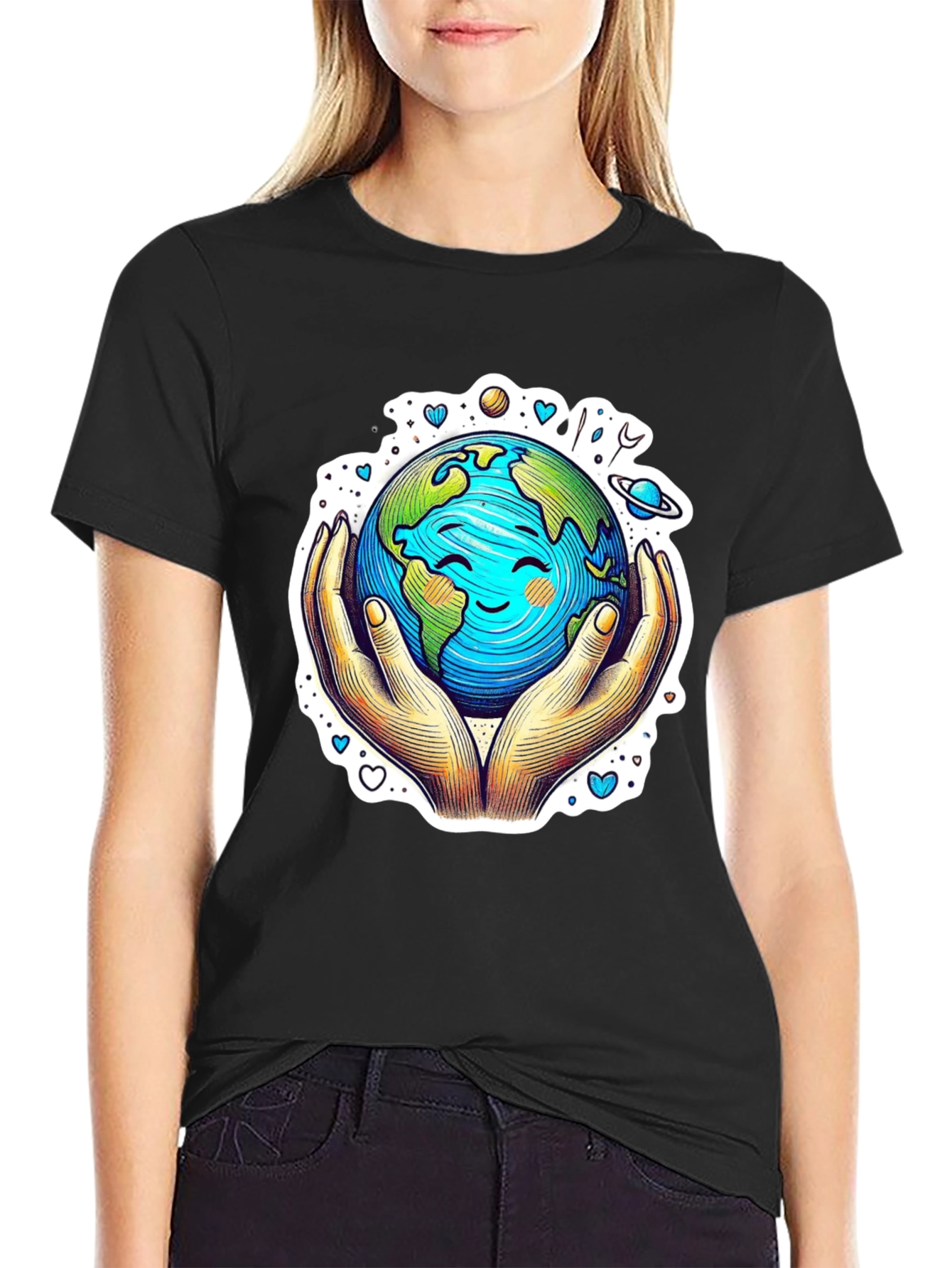 Earth in Hands Graphic Tee - Protect Our Planet
