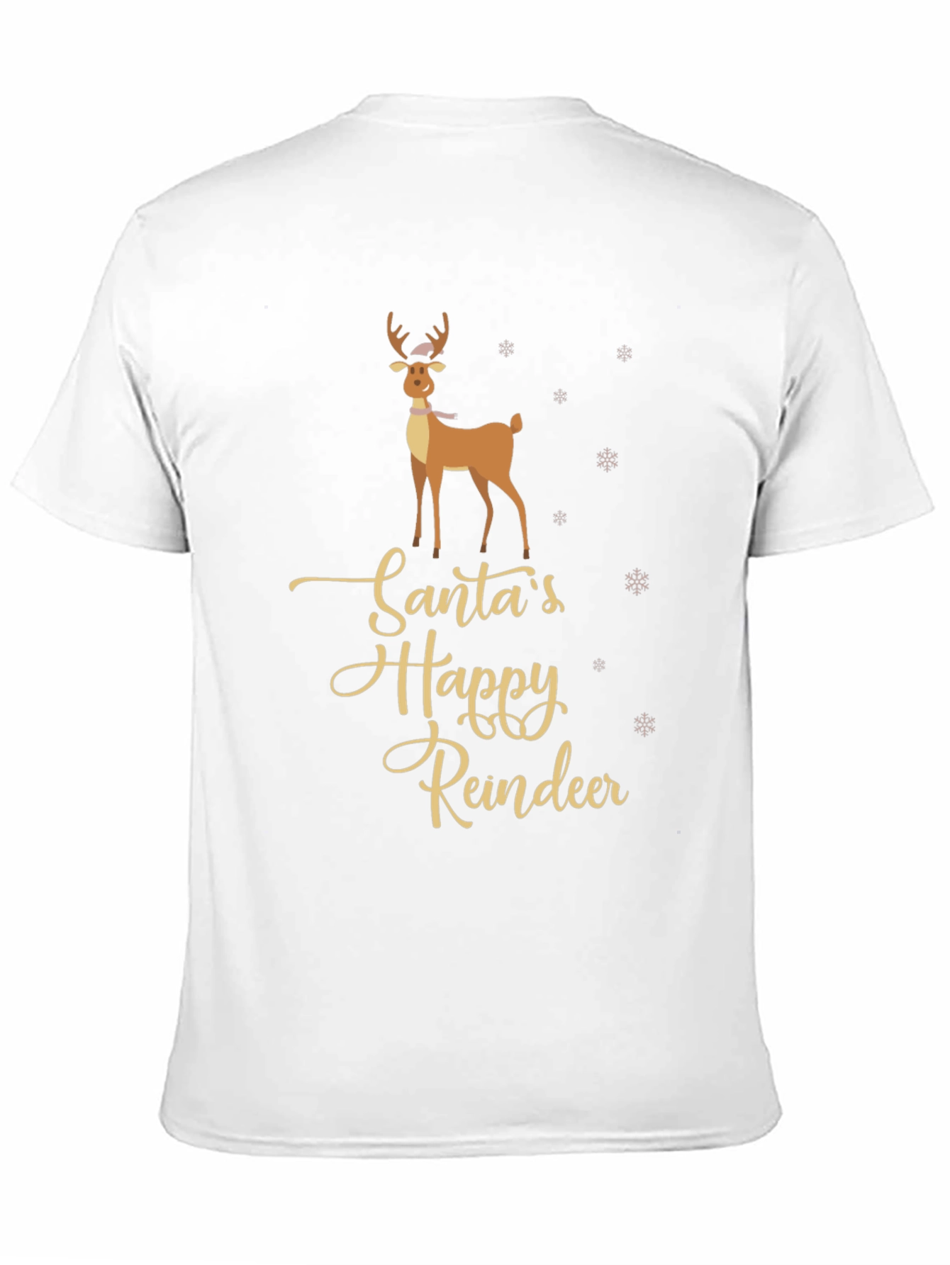 Santas Happy Reindeer Graphic T-Shirt