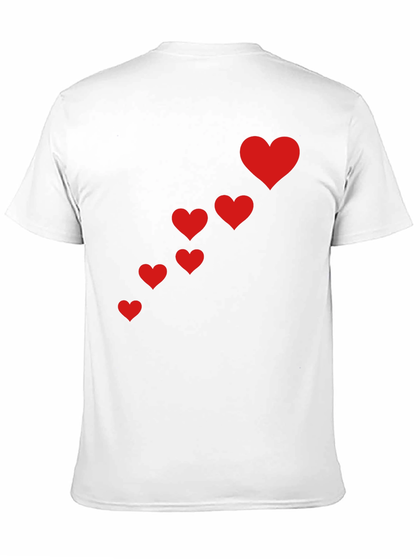 Black T-Shirt with Red Heart Cascade Design
