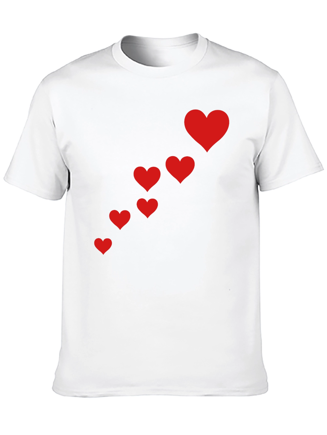Black T-Shirt with Red Heart Cascade Design