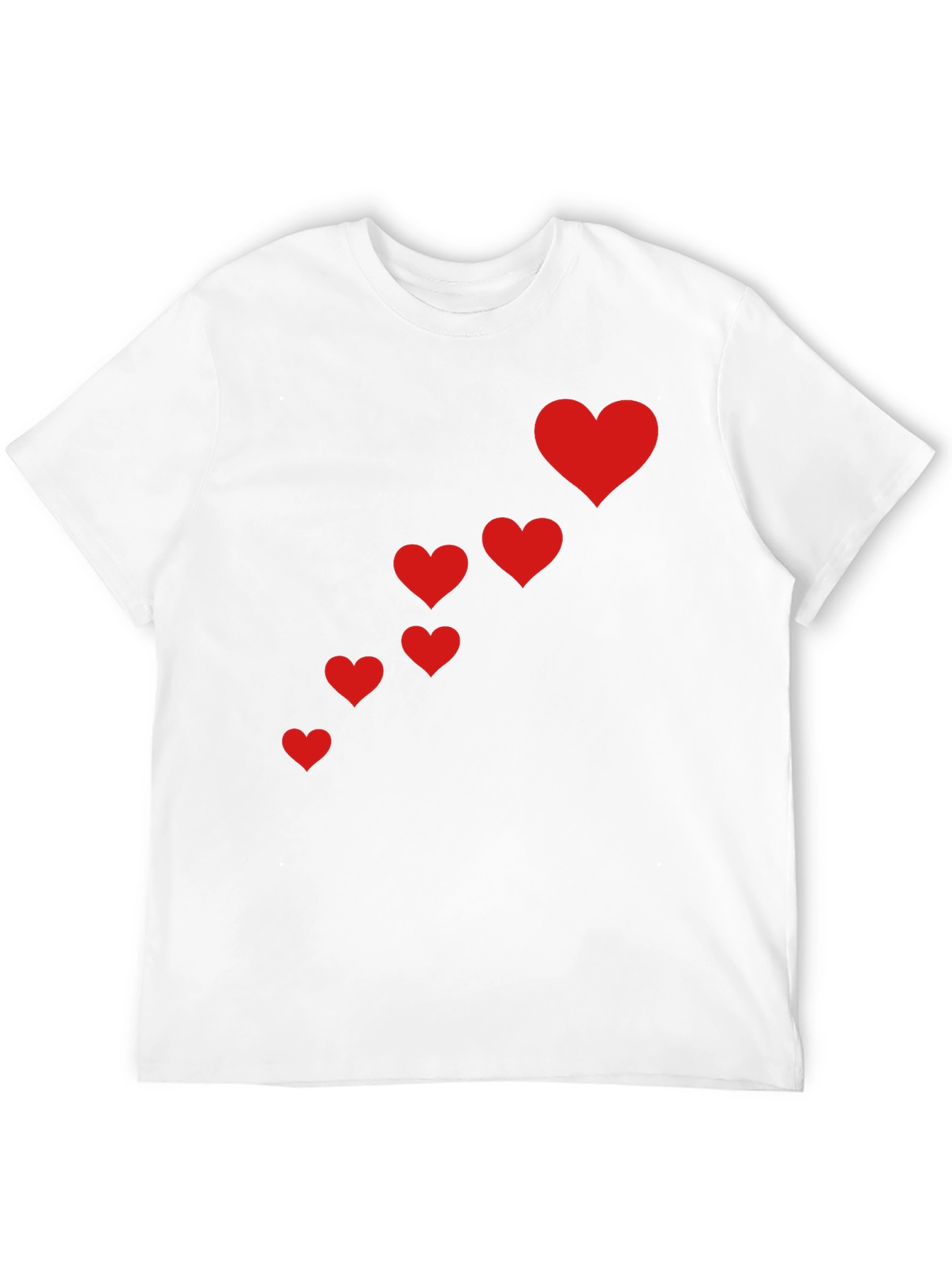 Black T-Shirt with Red Heart Cascade Design