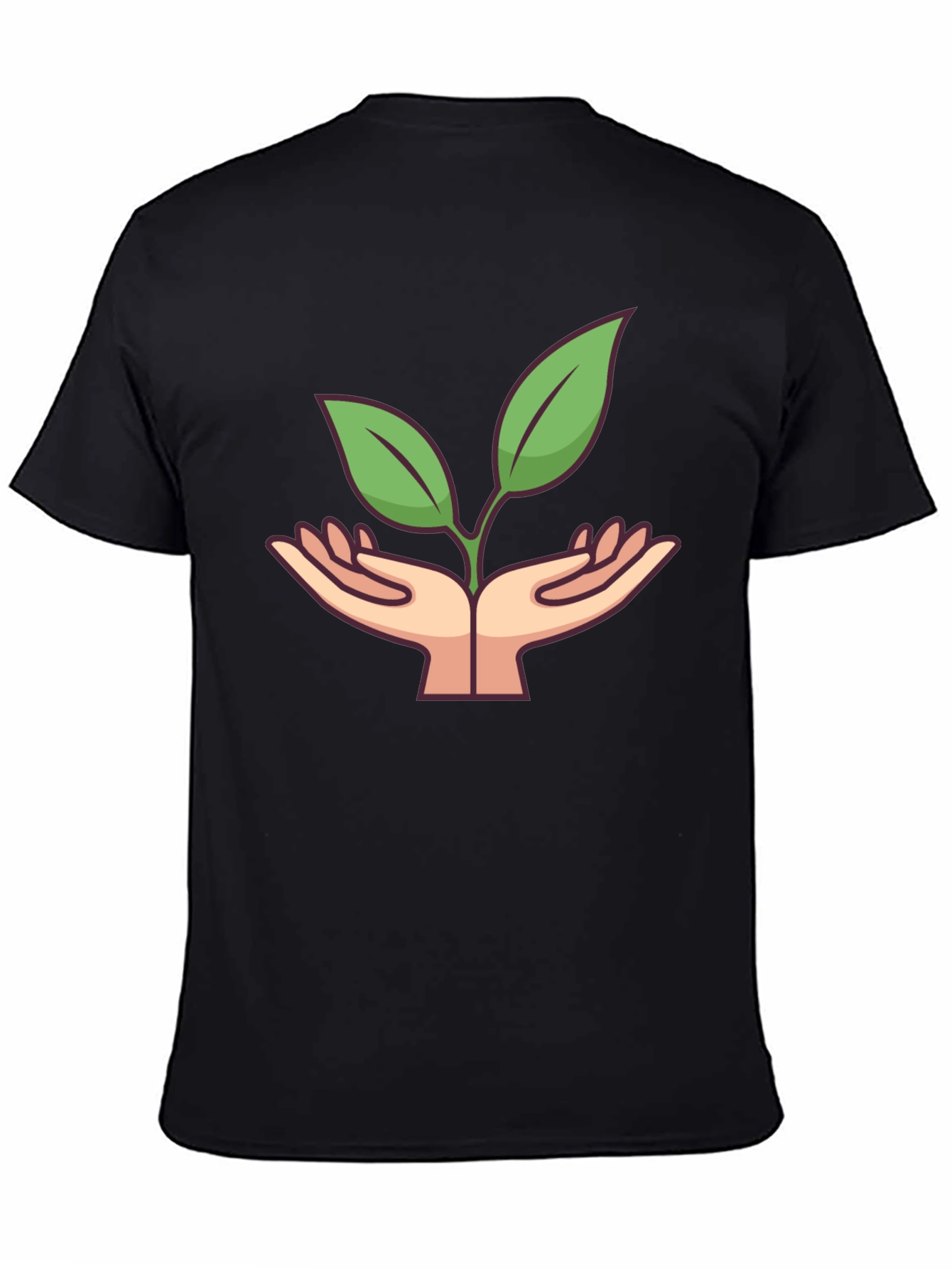 Eco Hands Graphic Tee - Black Cotton Shirt