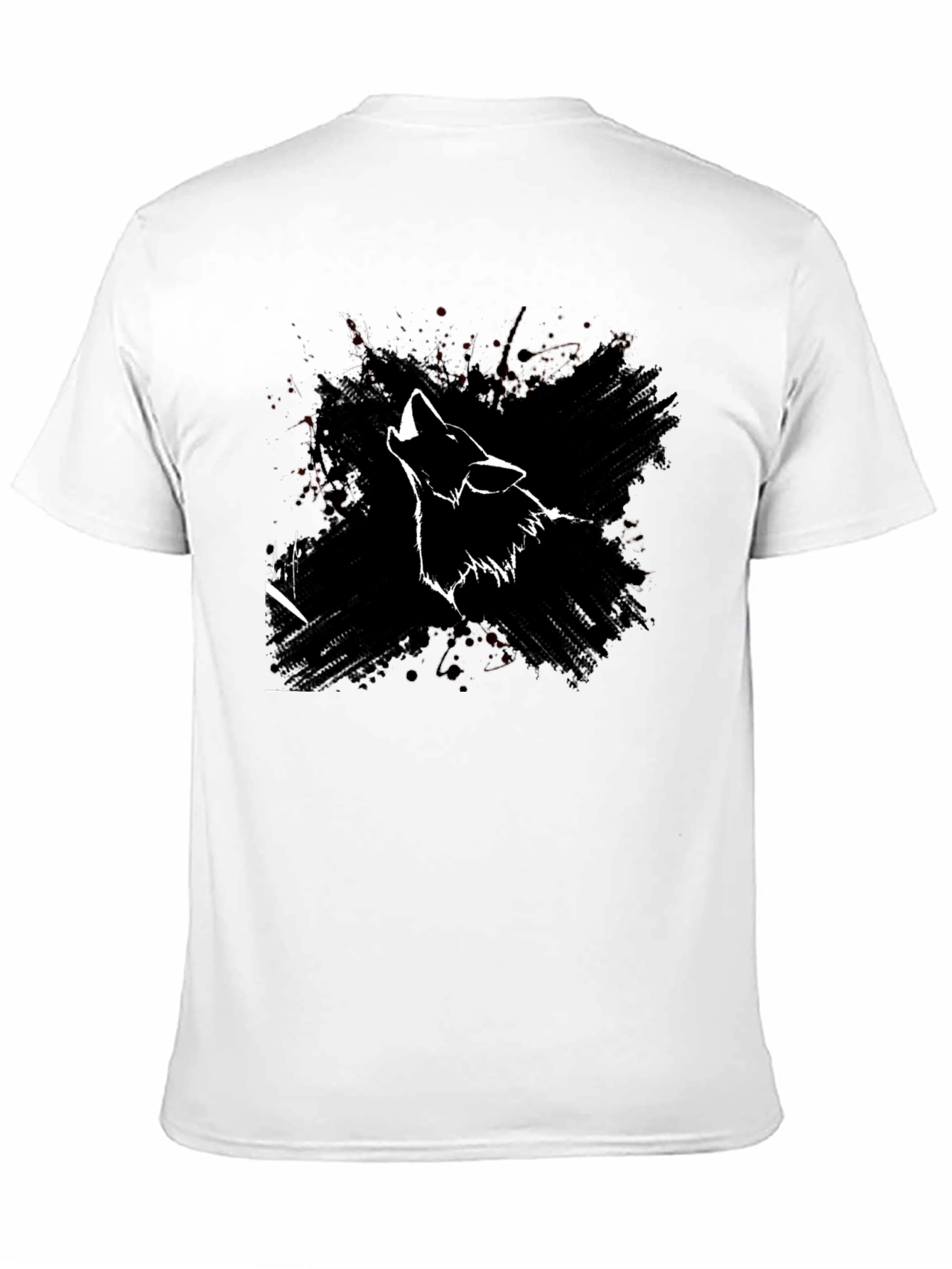 Wolf Howl Graphic Print Black T-Shirt