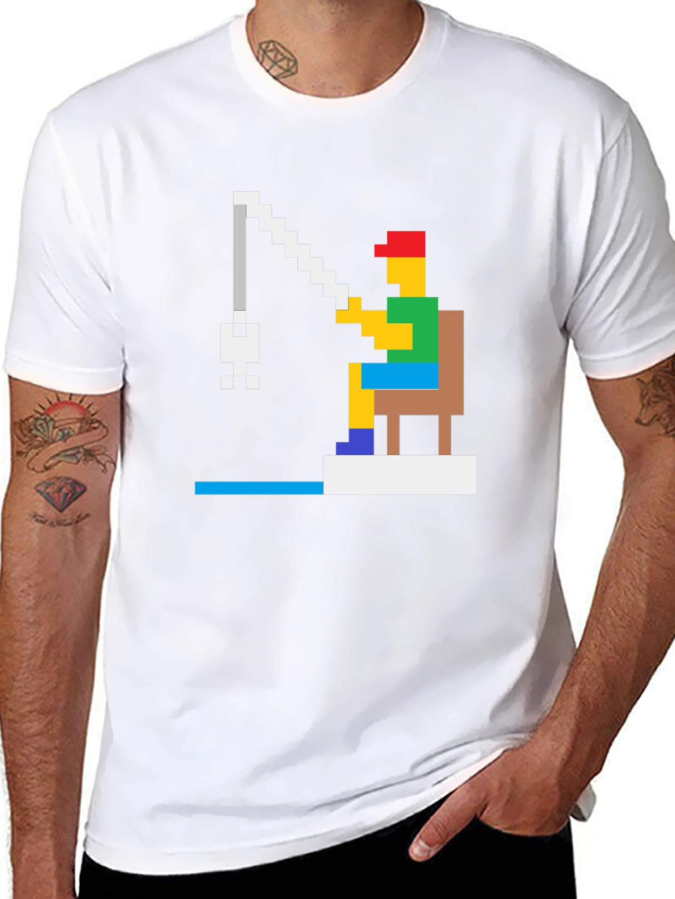 Retro 8-Bit Fishing T-Shirt - Gamer Style
