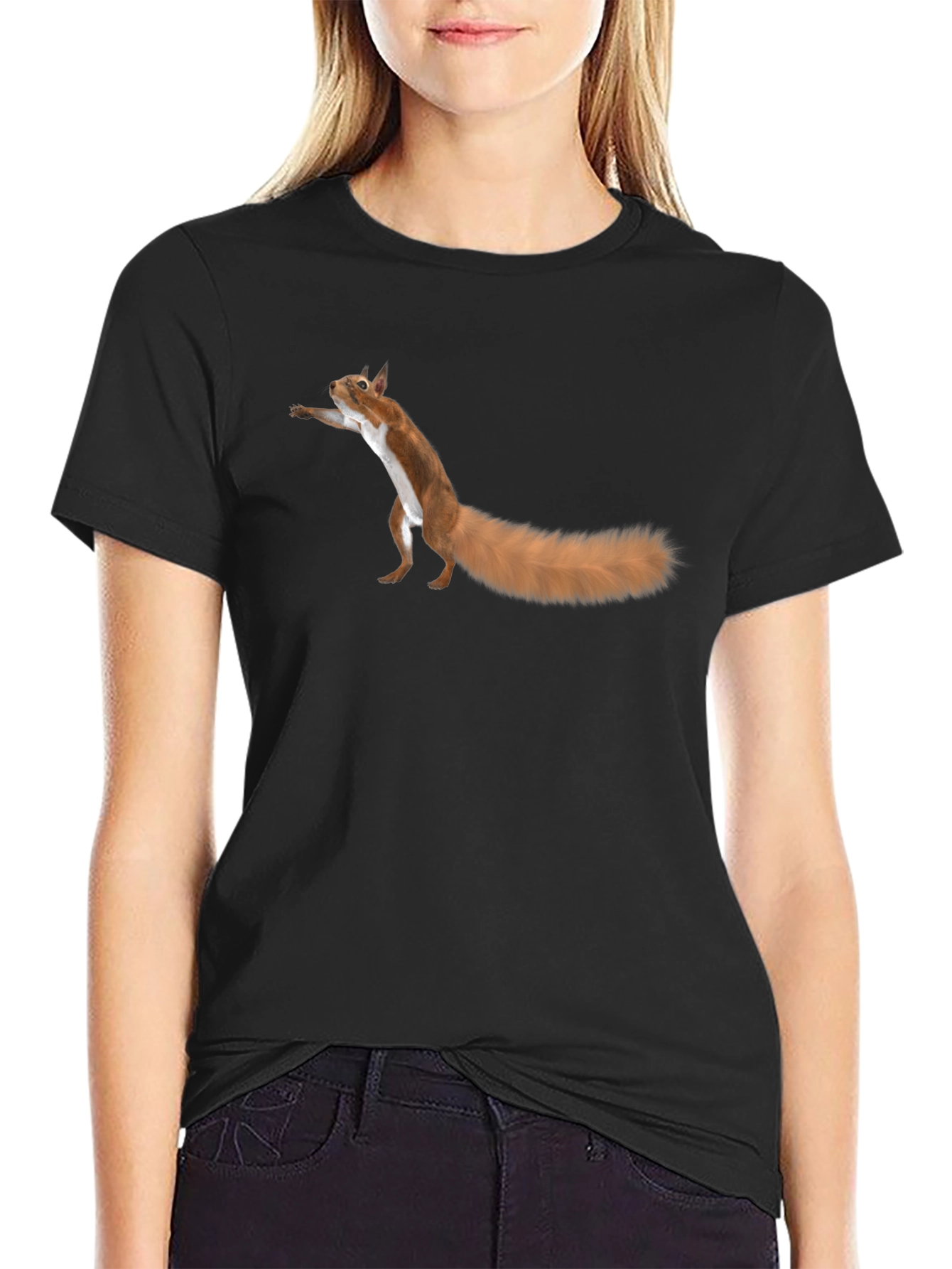 Squirrel Graphic Tee - Fun Black T-Shirt