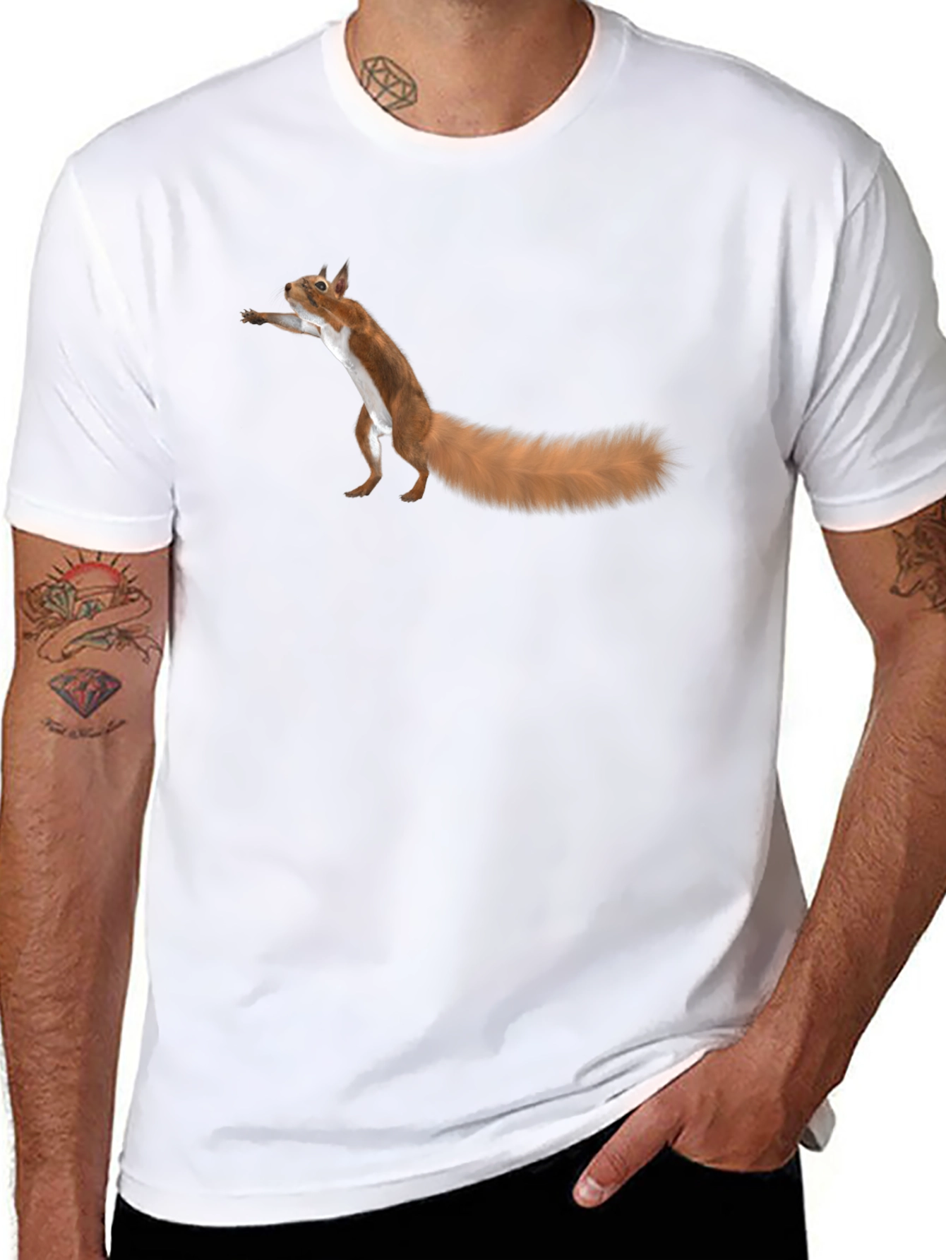 Squirrel Graphic Tee - Fun Black T-Shirt