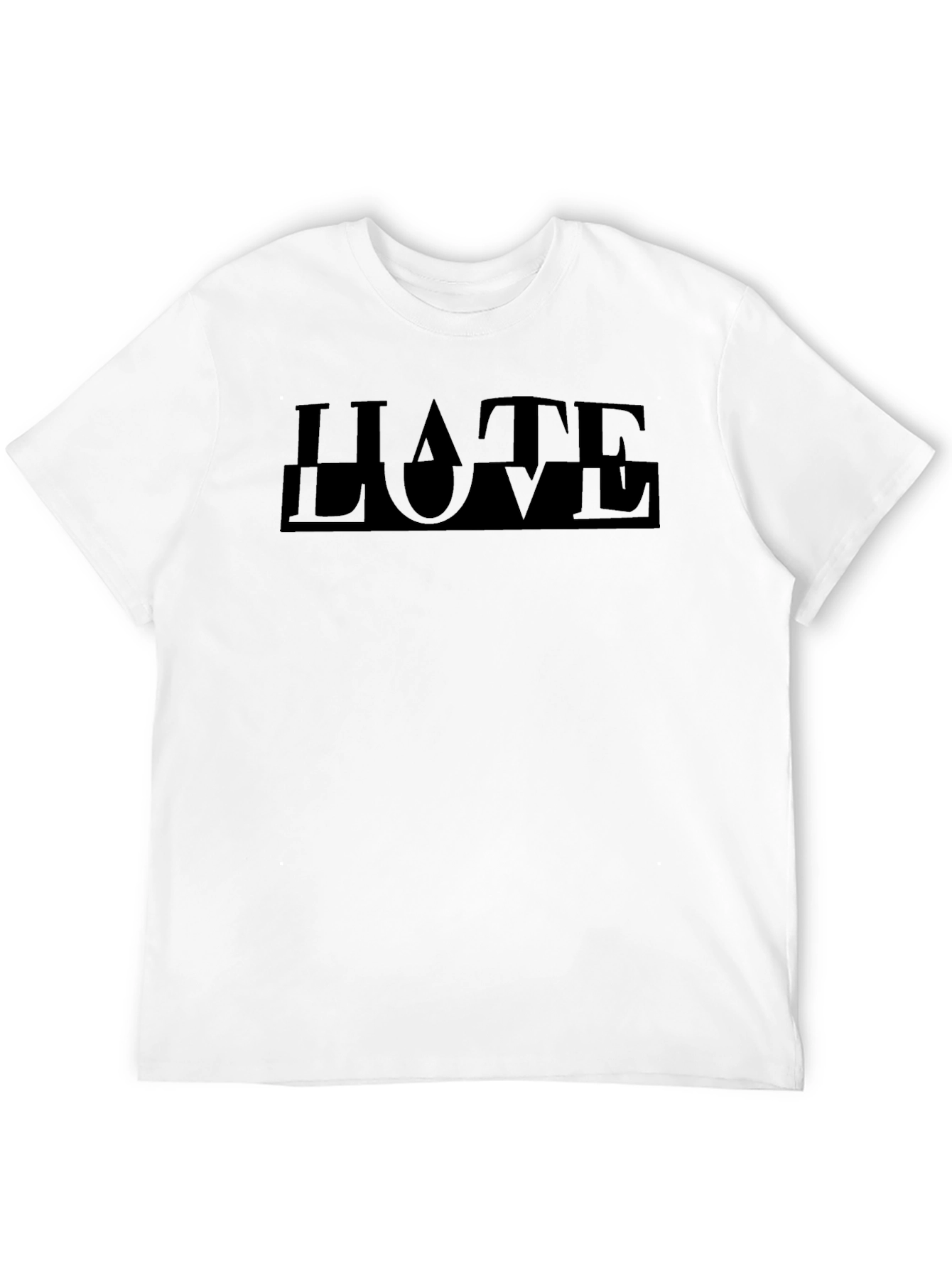 Hate/Love Graphic Print Black T-Shirt